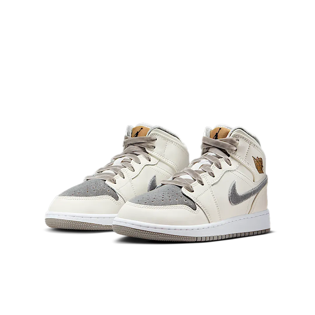 Air Jordan 1 Mid SE Sail Metallic Gold Flat Pewter