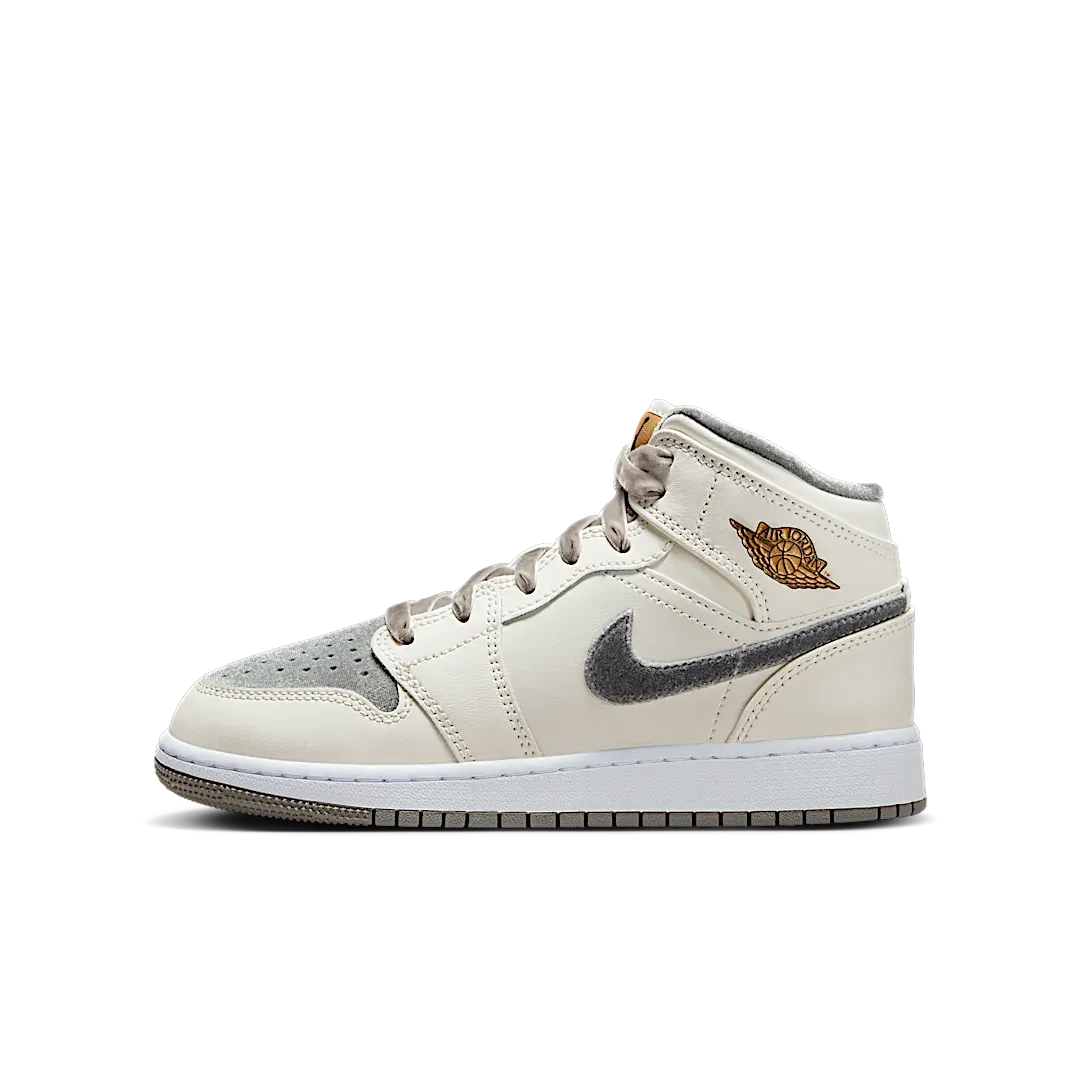 Air Jordan 1 Mid SE Sail Metallic Gold Flat Pewter