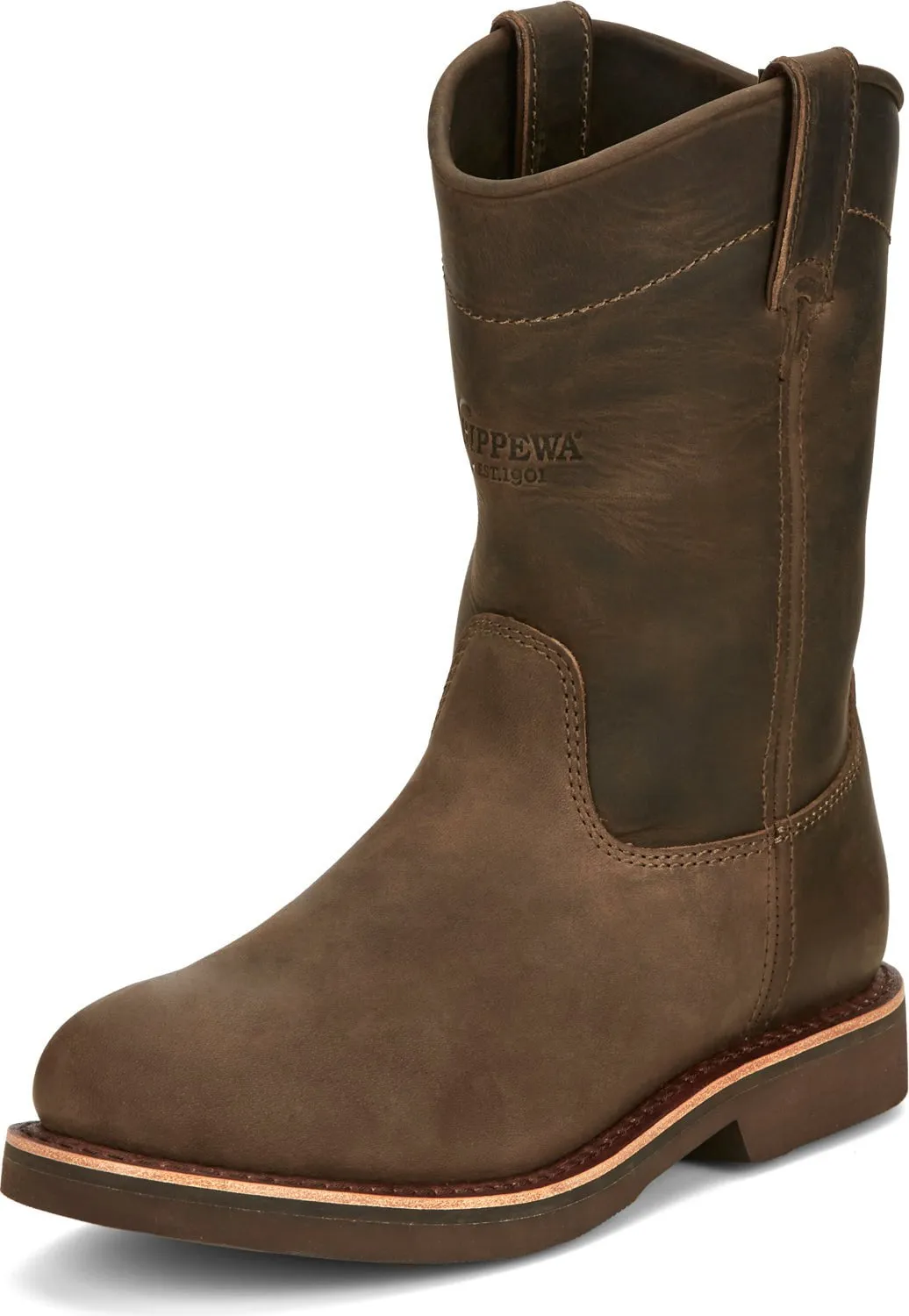 Chippewa Mens Classic 2.0 10in Pull On Chocolate Apache Leather Work Boots 9.5 D
