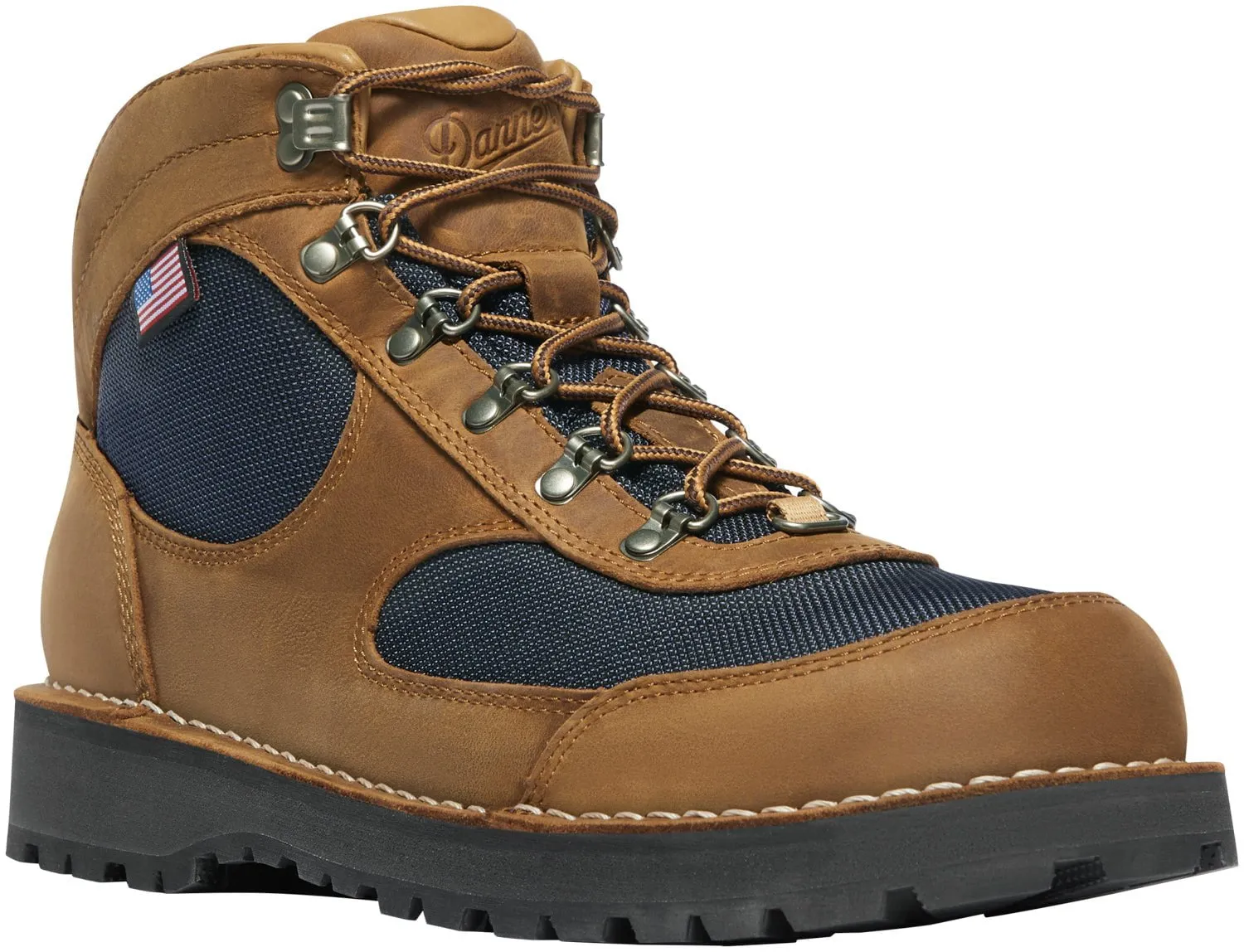 Danner Mens Cascade Crest GTX Grizzly Brown/Ursa Blue Leather Hiking Boots