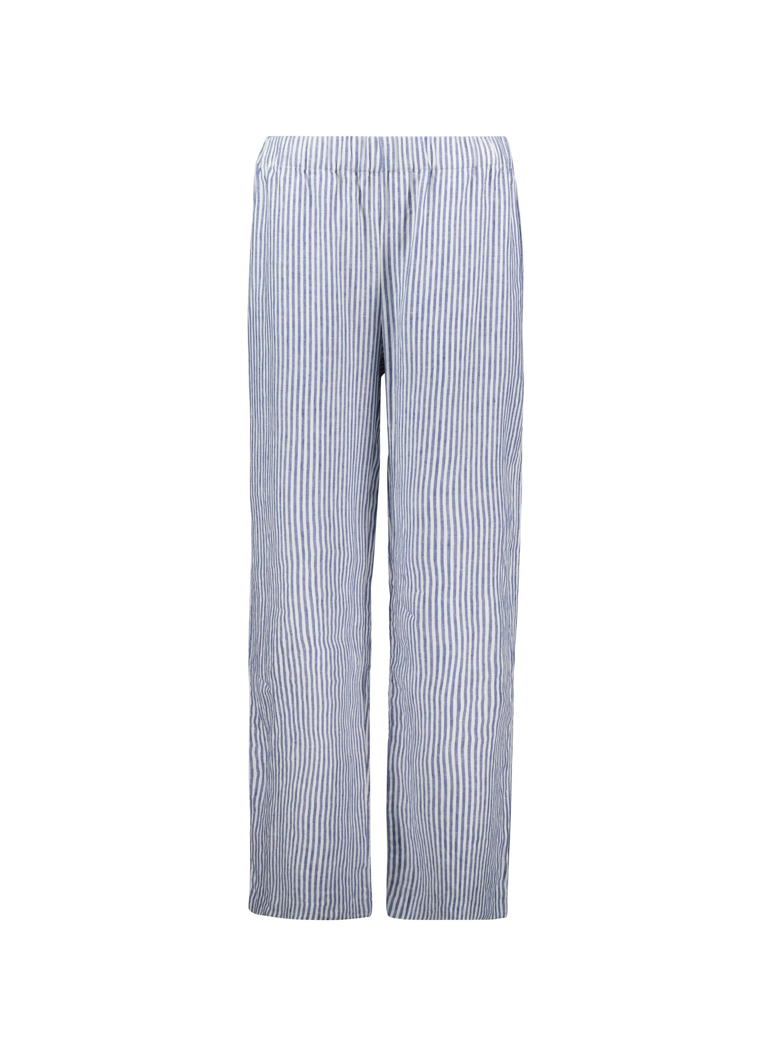 Doretta Linen Trousers | Indigo Stripe