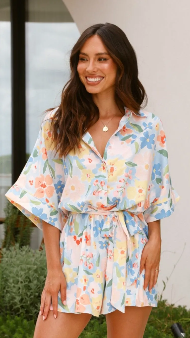 Ember Playsuit - Blue Summer