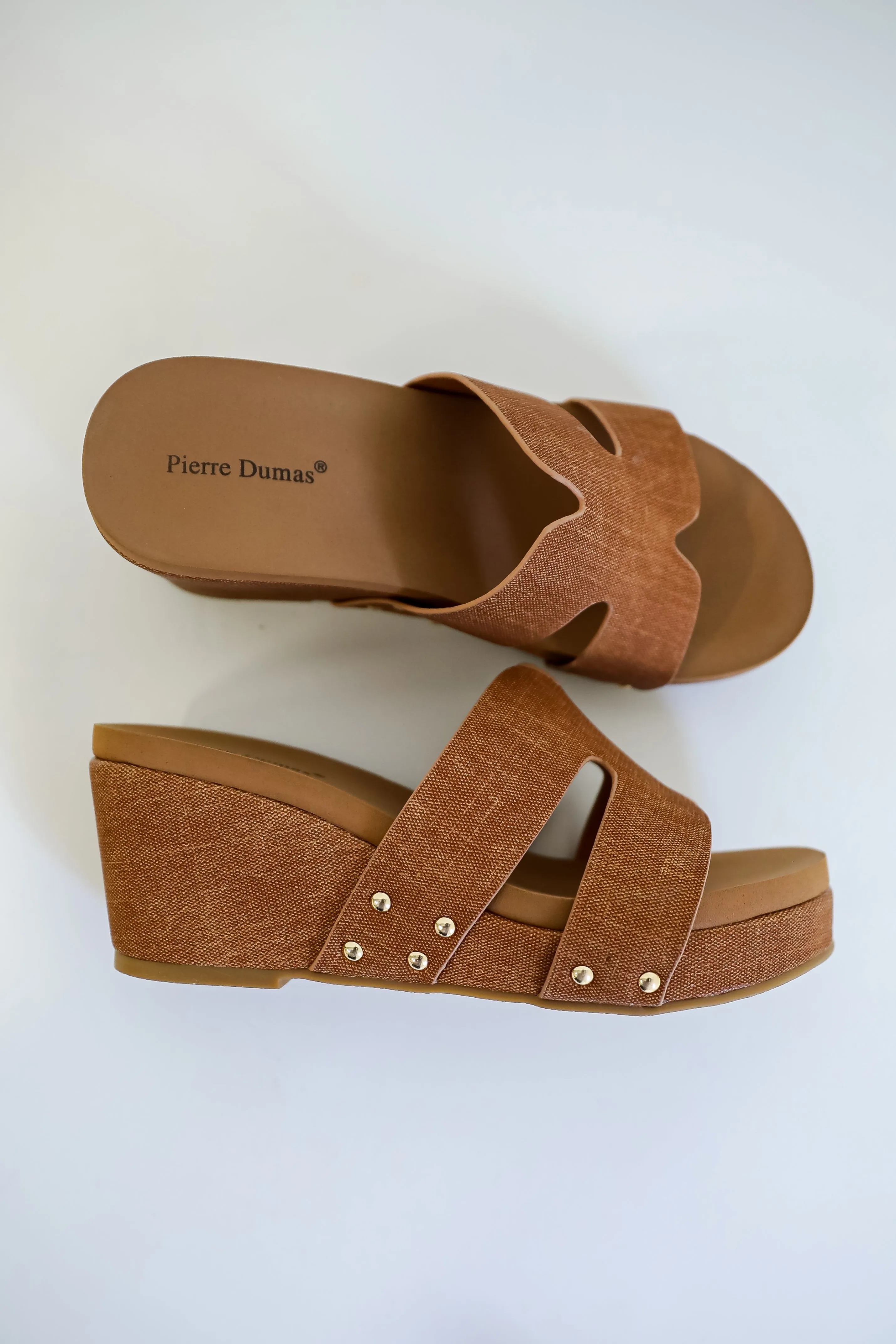 Every Step Counts Tan Platform Wedges