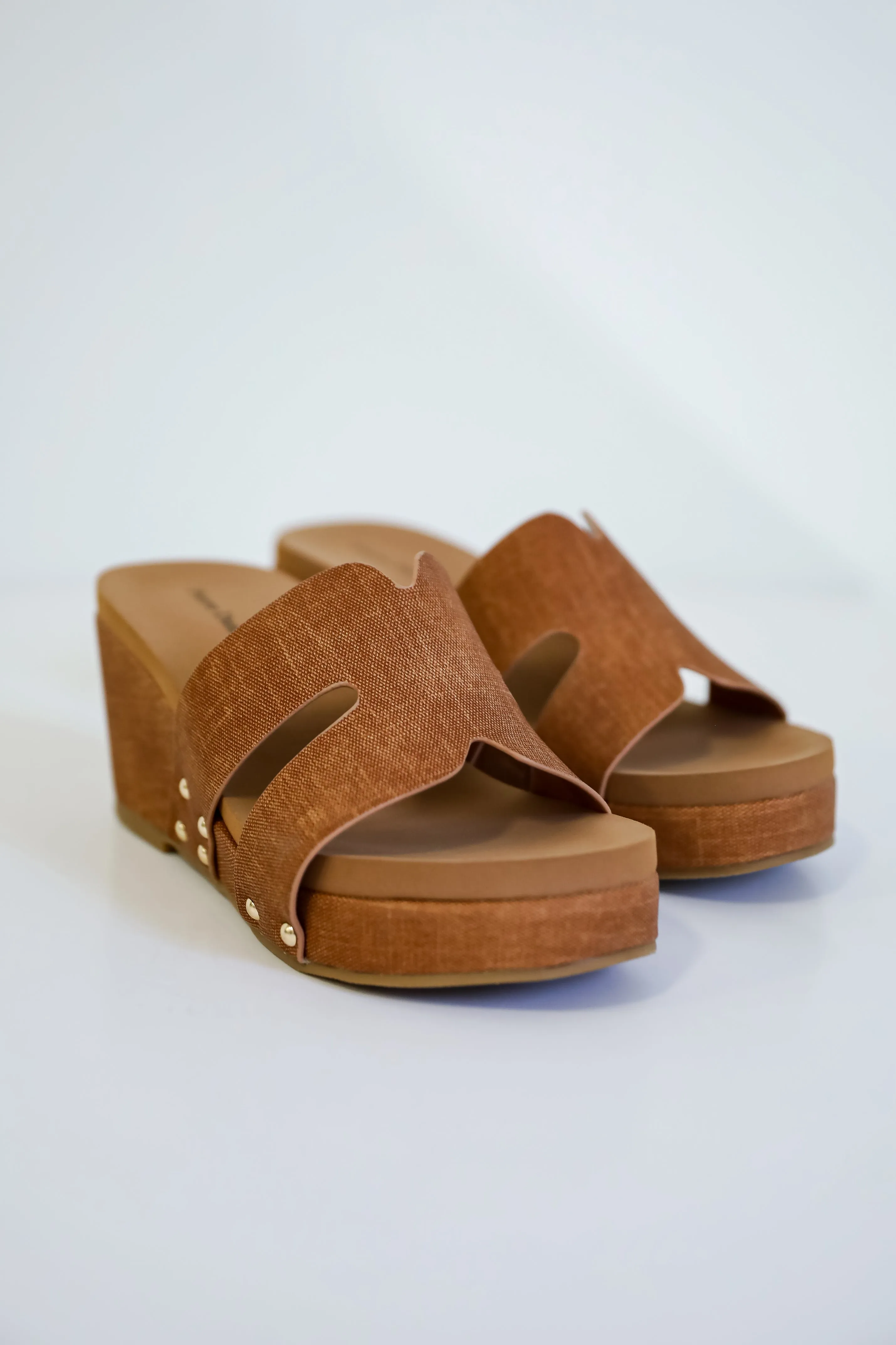 Every Step Counts Tan Platform Wedges