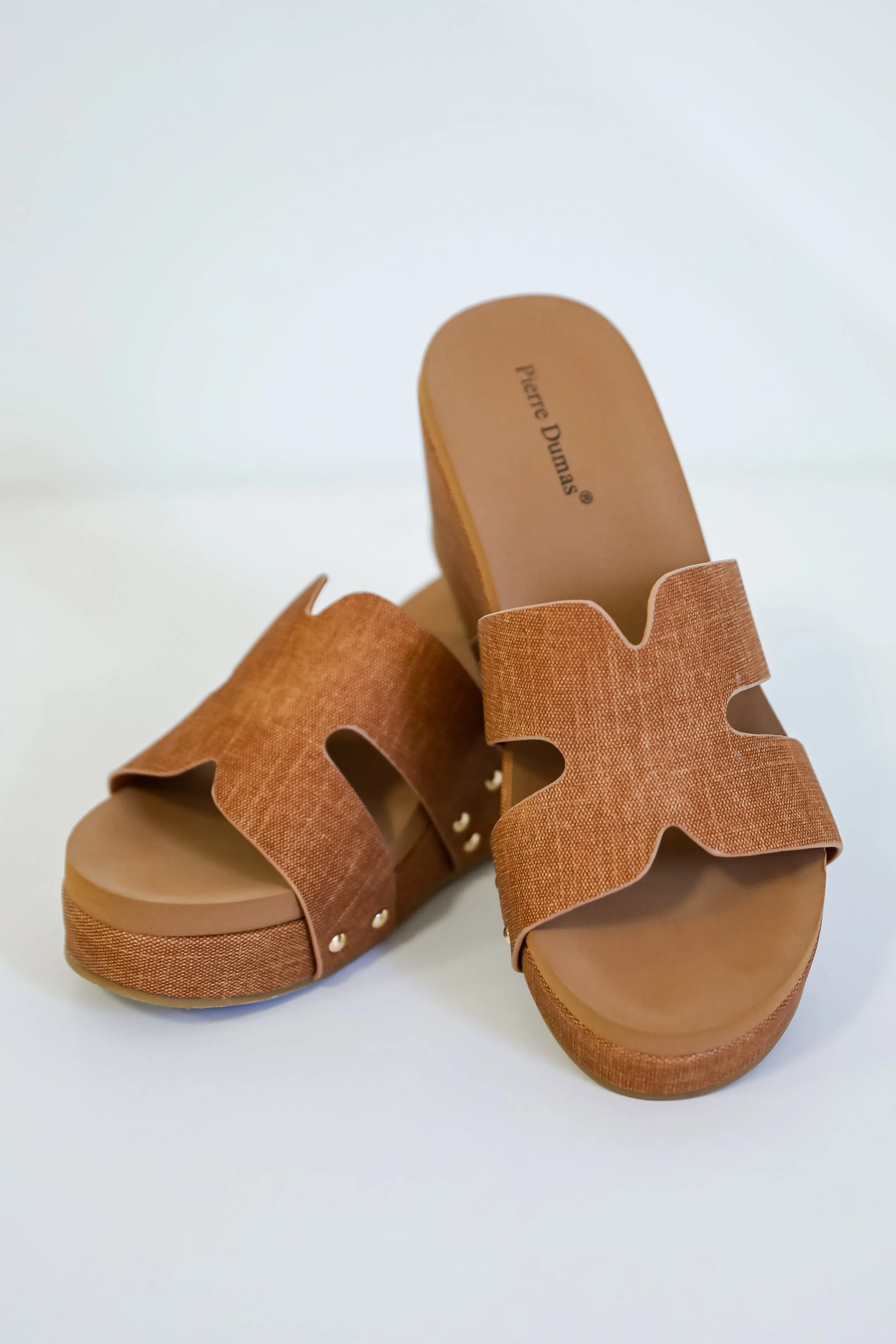 Every Step Counts Tan Platform Wedges