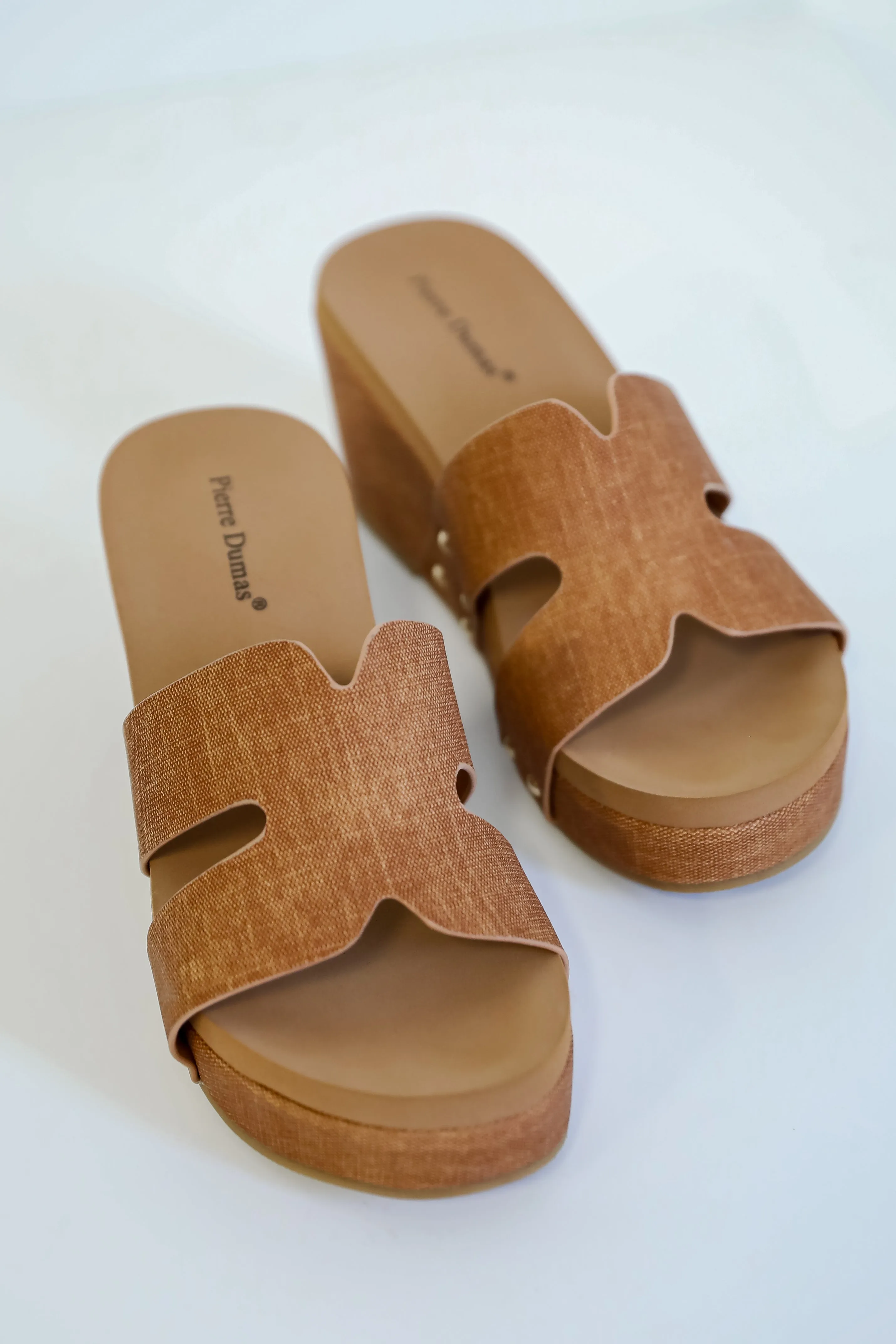 Every Step Counts Tan Platform Wedges