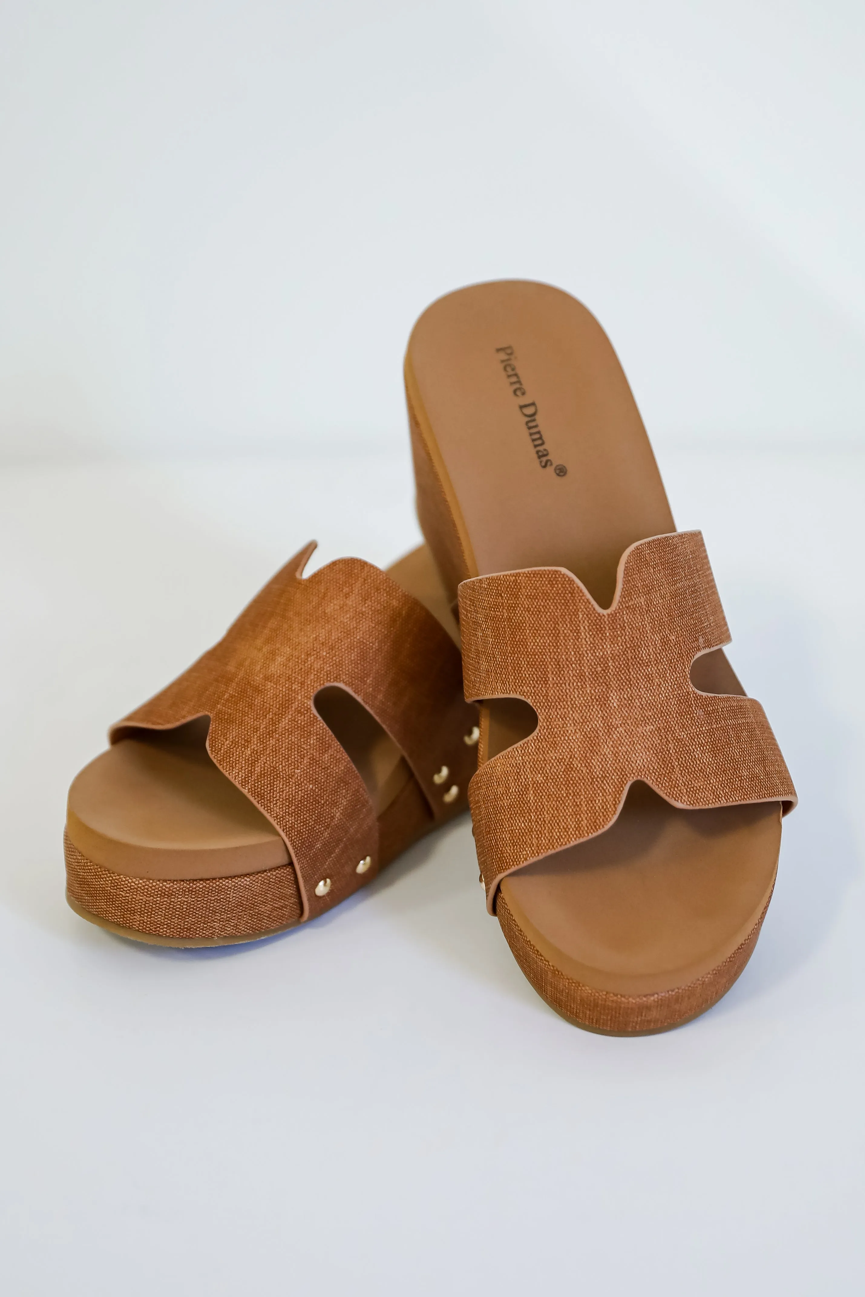 Every Step Counts Tan Platform Wedges