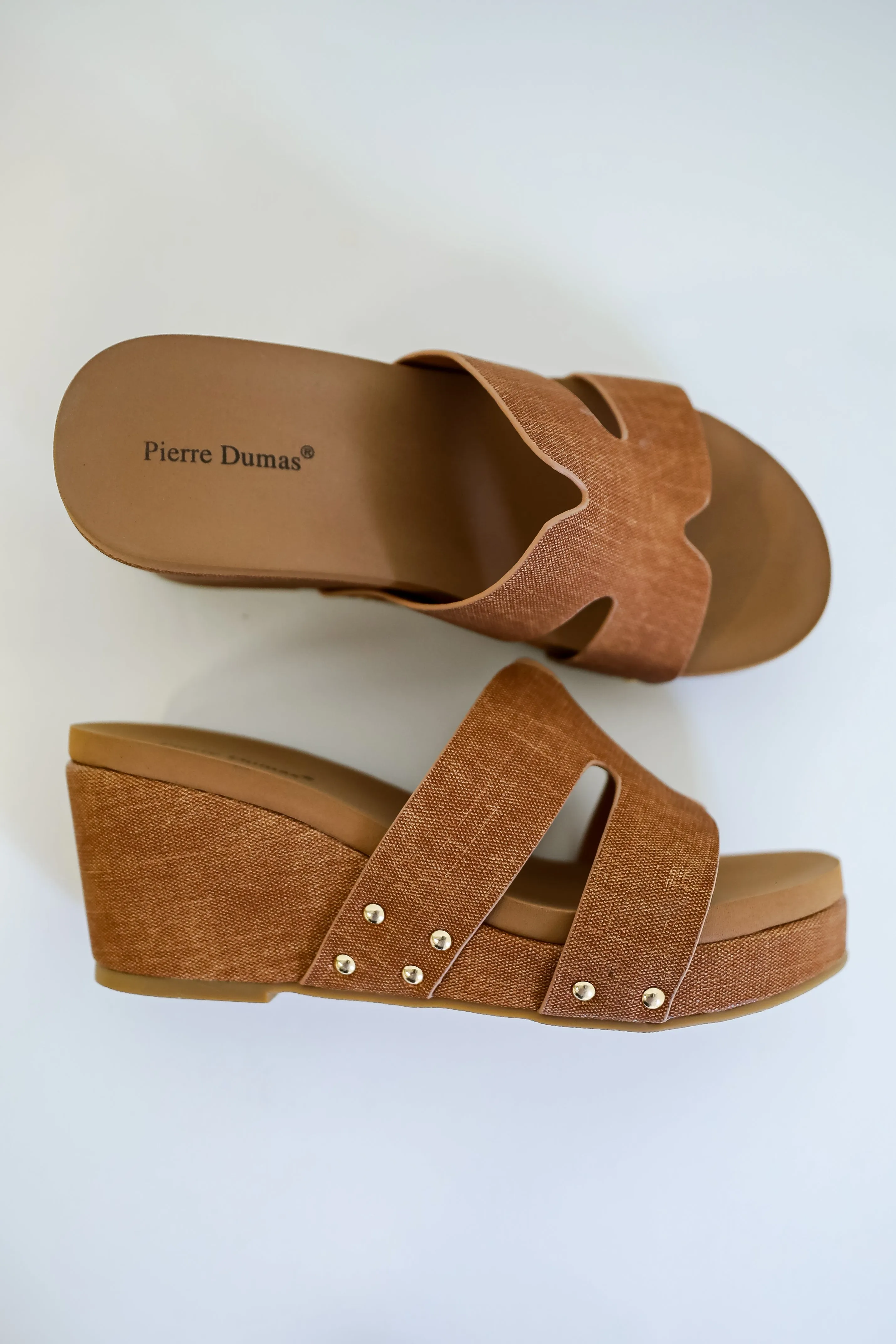 Every Step Counts Tan Platform Wedges