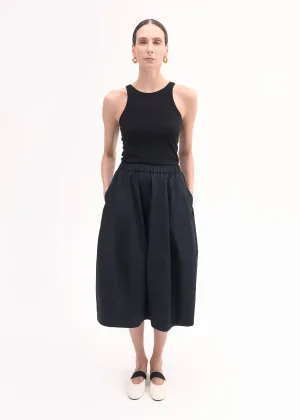 Full Skirt in Cotton Poplin - Black