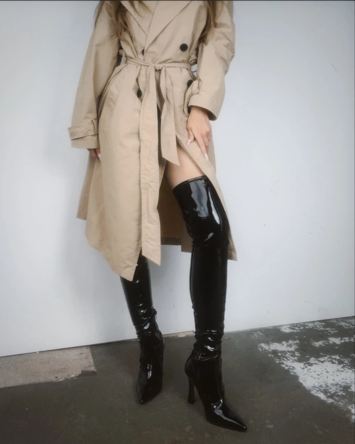 Giverny Black Patent Stretch