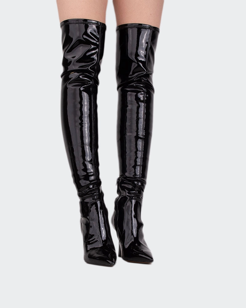 Giverny Black Patent Stretch