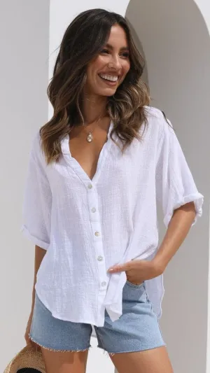Jaime Button Up Shirt - White