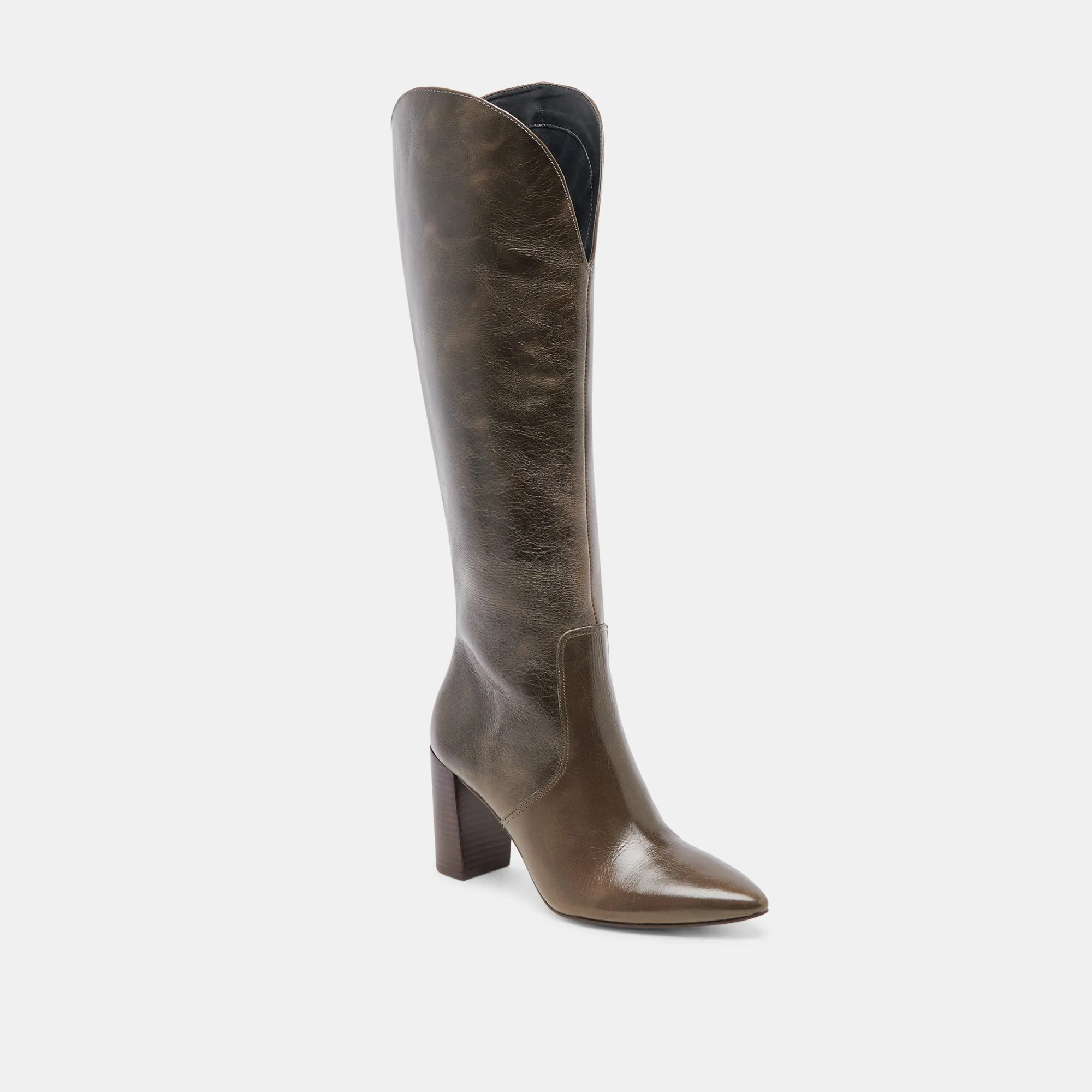 NEDI BOOTS DARK OLIVE LEATHER