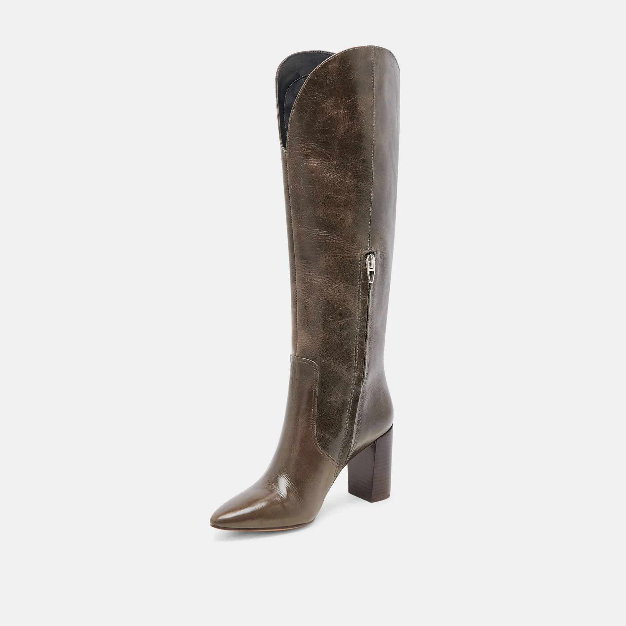 NEDI BOOTS DARK OLIVE LEATHER