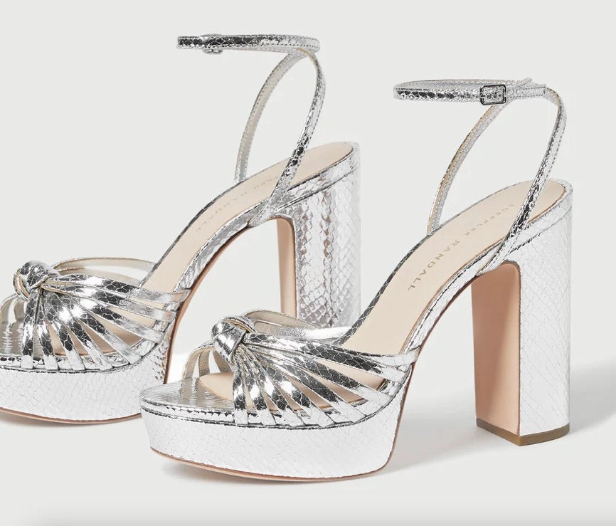Rivka Leather Knot Platform Sandal Silver
