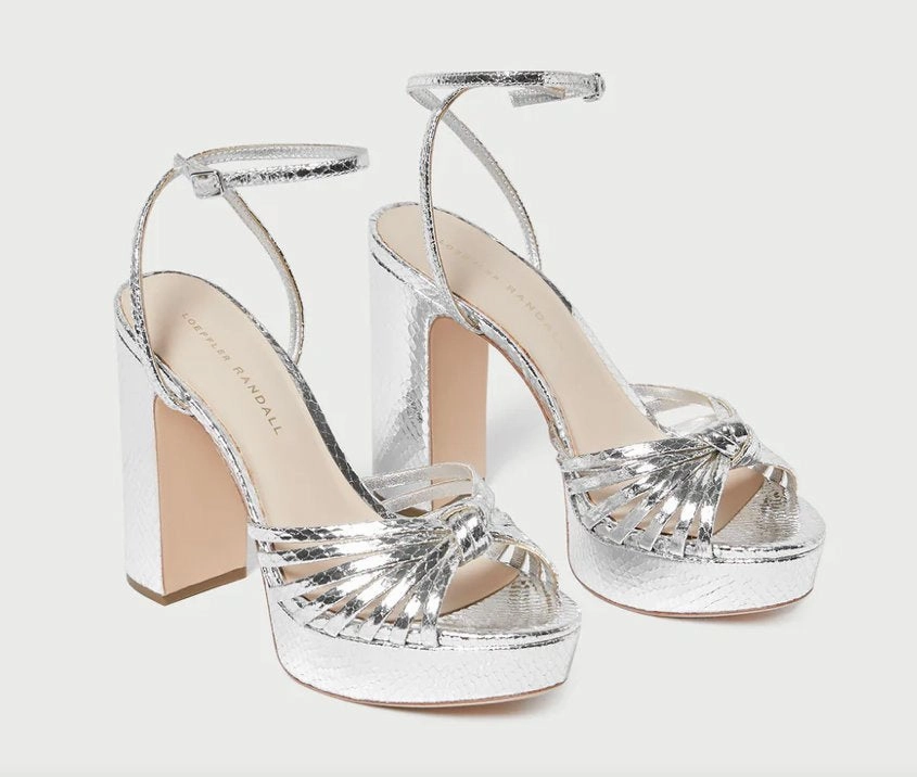 Rivka Leather Knot Platform Sandal Silver