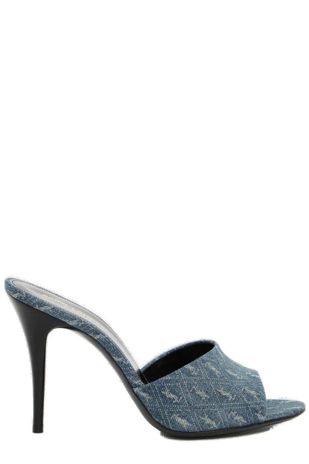 Saint Laurent All-Over Logo Heeled Mules