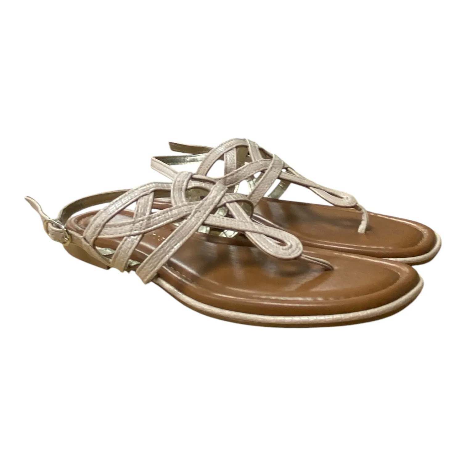 Sandals Flats By Kelly And Katie In Tan, Size:7.5