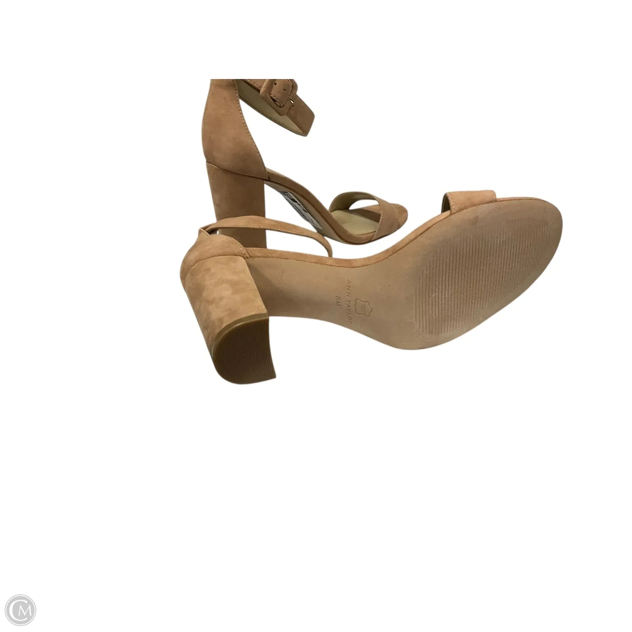 Sandals Heels Block By Ann Taylor In Tan, Size: 8