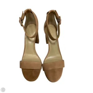 Sandals Heels Block By Ann Taylor In Tan, Size: 8