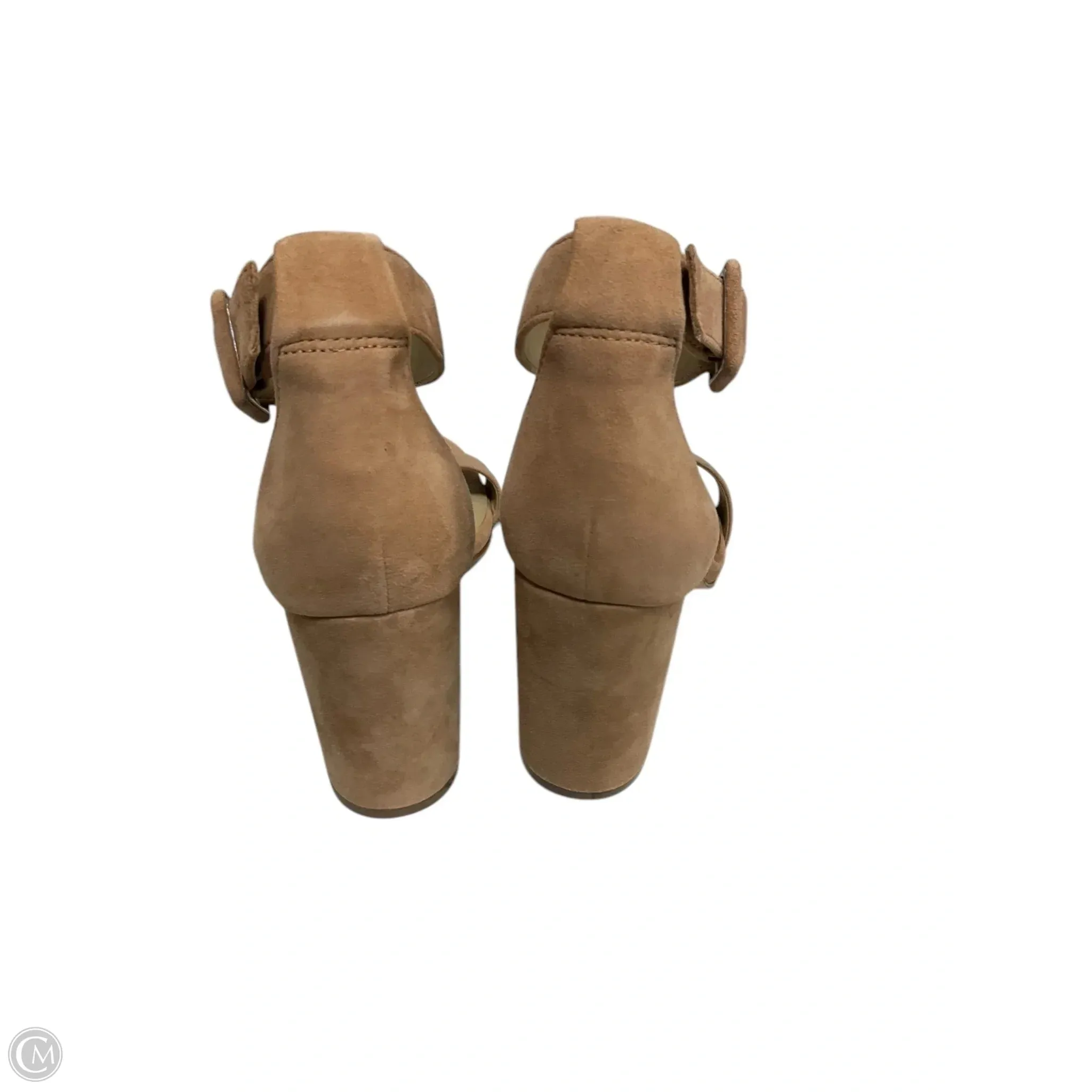 Sandals Heels Block By Ann Taylor In Tan, Size: 8