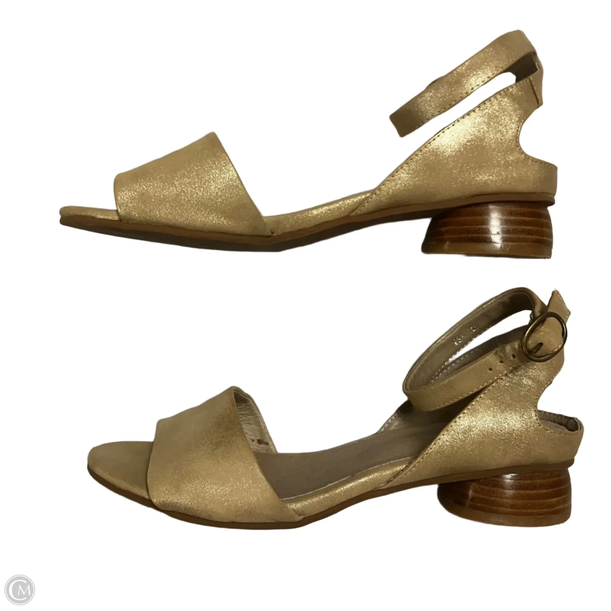 Sandals Heels Block By Antelope In Gold, Size: 7.5