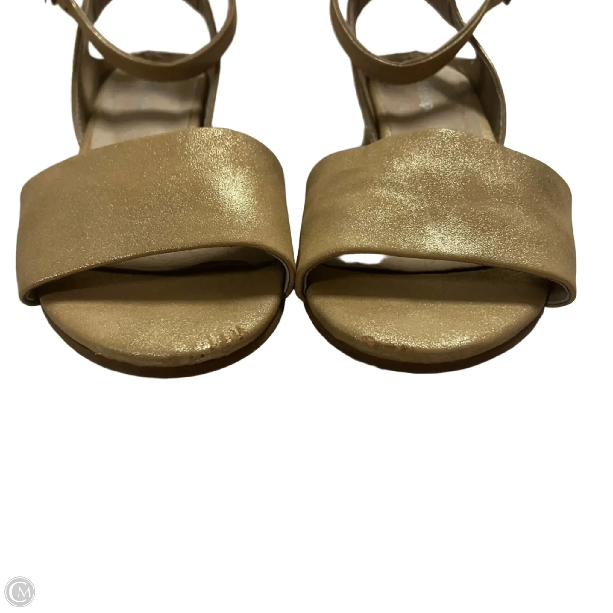 Sandals Heels Block By Antelope In Gold, Size: 7.5