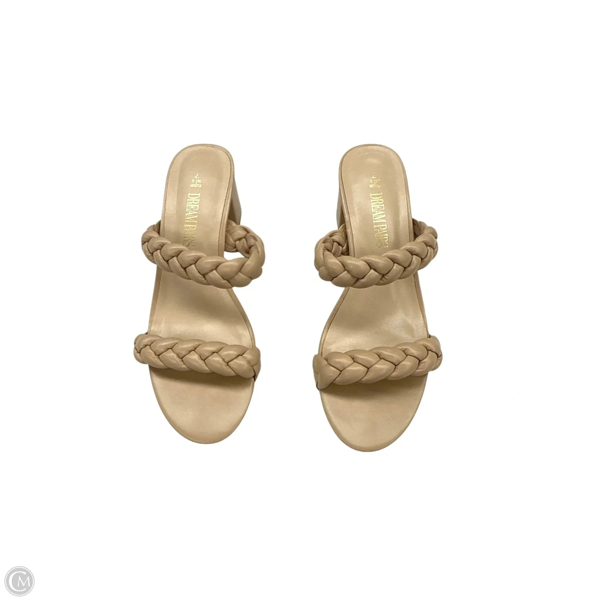 Sandals Heels Block By Dreampairs In Cream, Size: 7