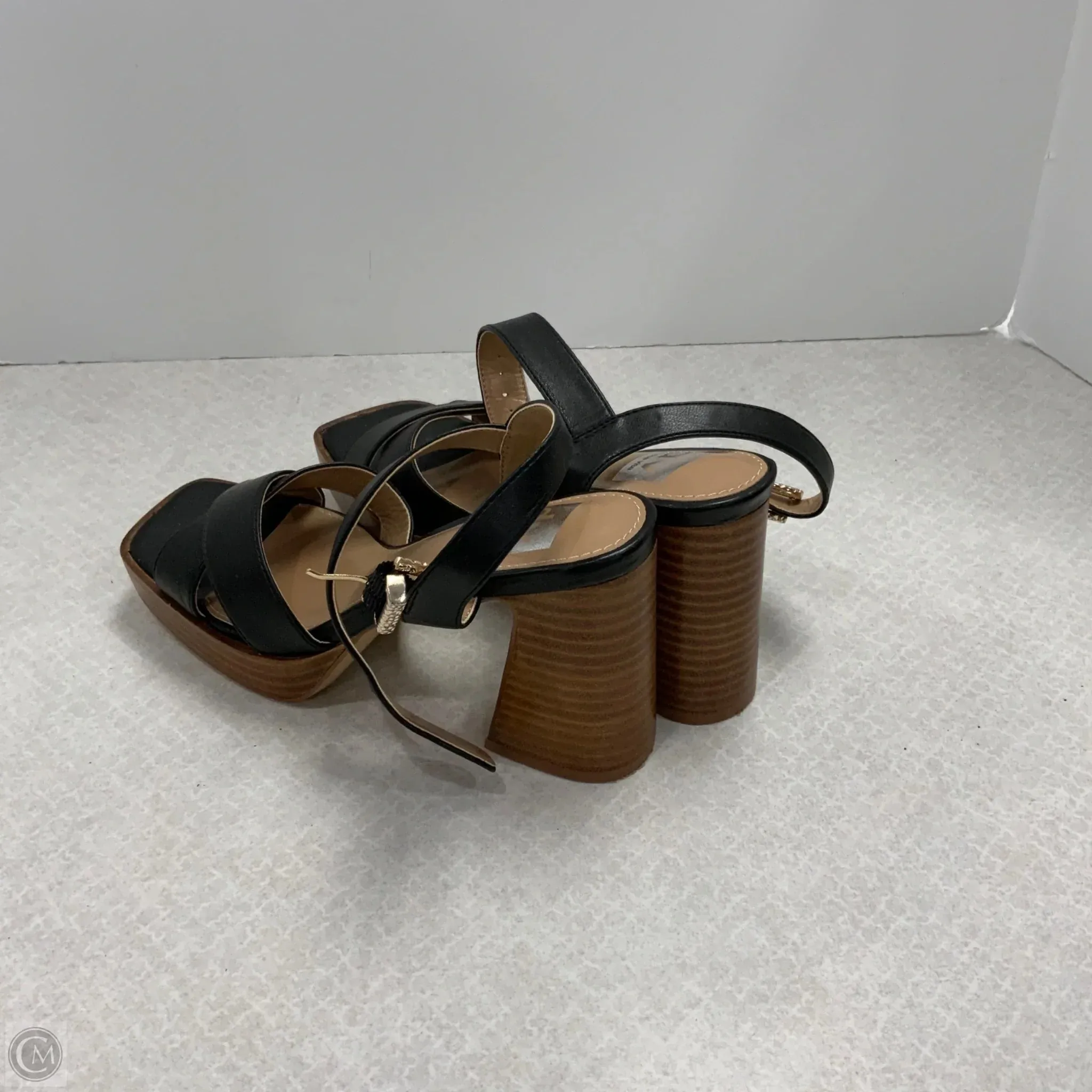 Sandals Heels Block By Dv In Black, Size: 6.5