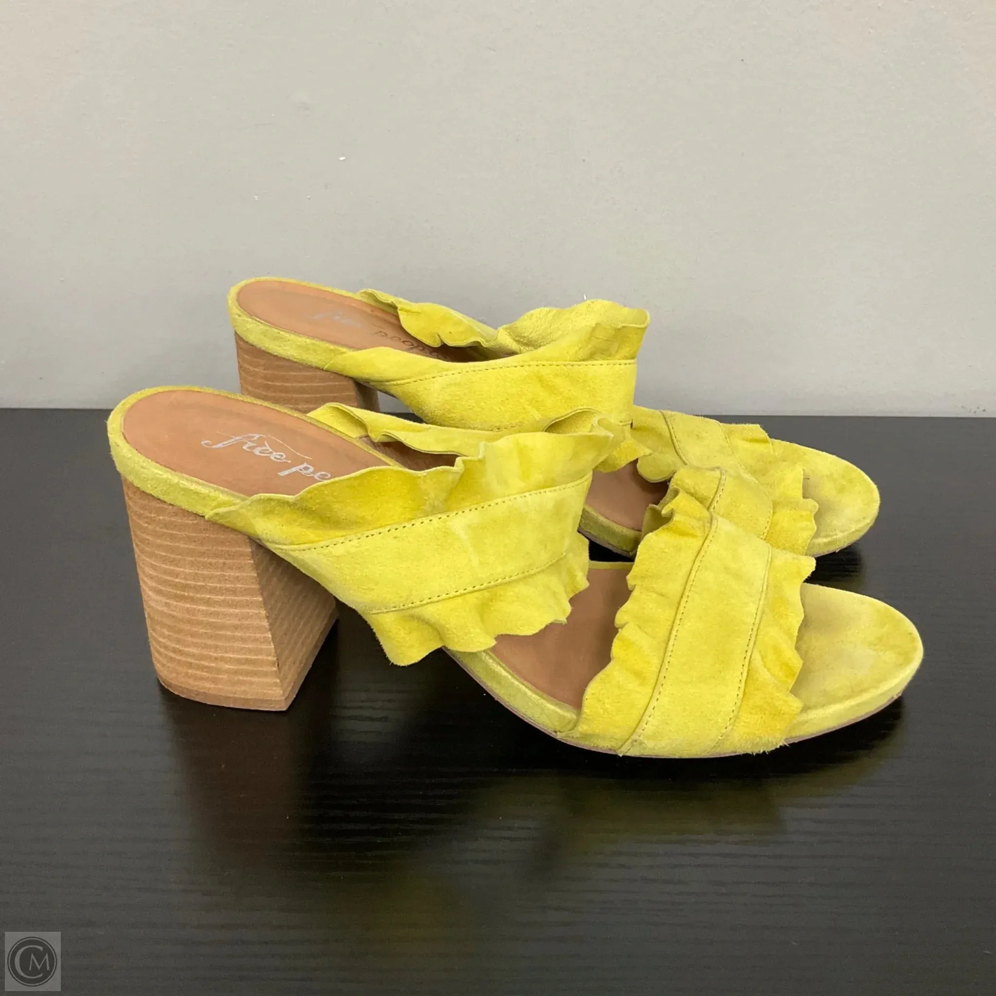 Sandals Heels Block By Free People In Yellow, Size: 11