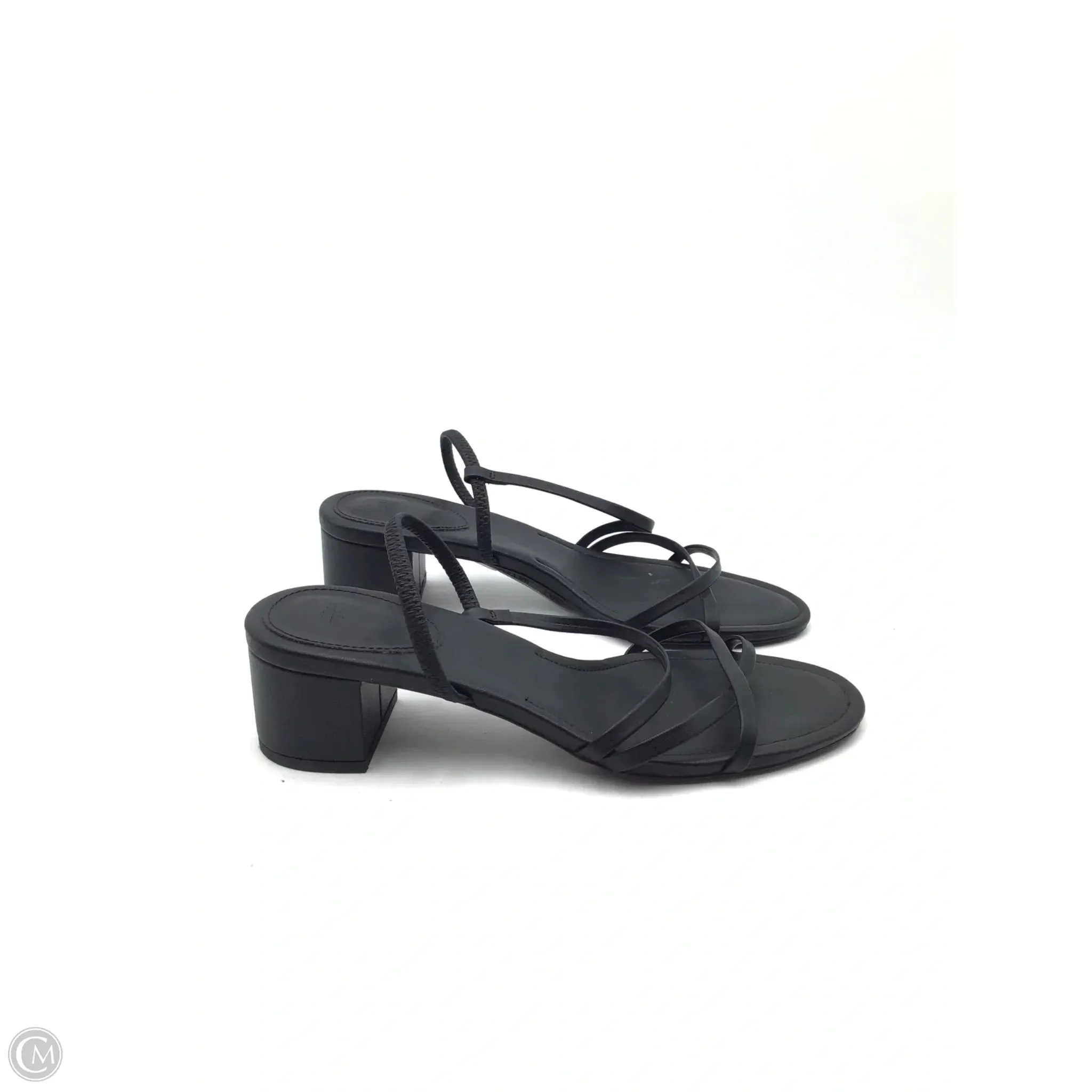 Sandals Heels Block By H&m In Black, Size: 7