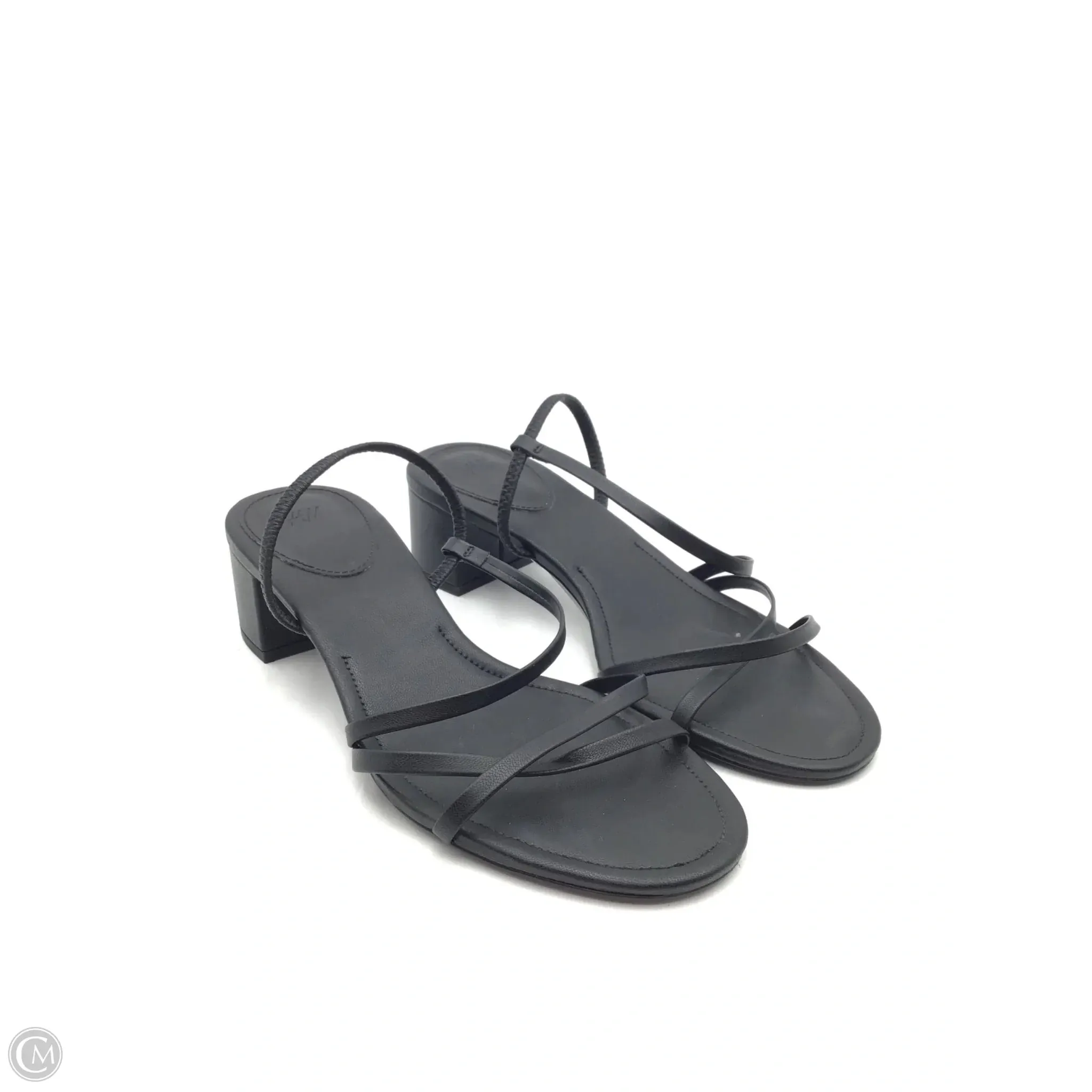 Sandals Heels Block By H&m In Black, Size: 7