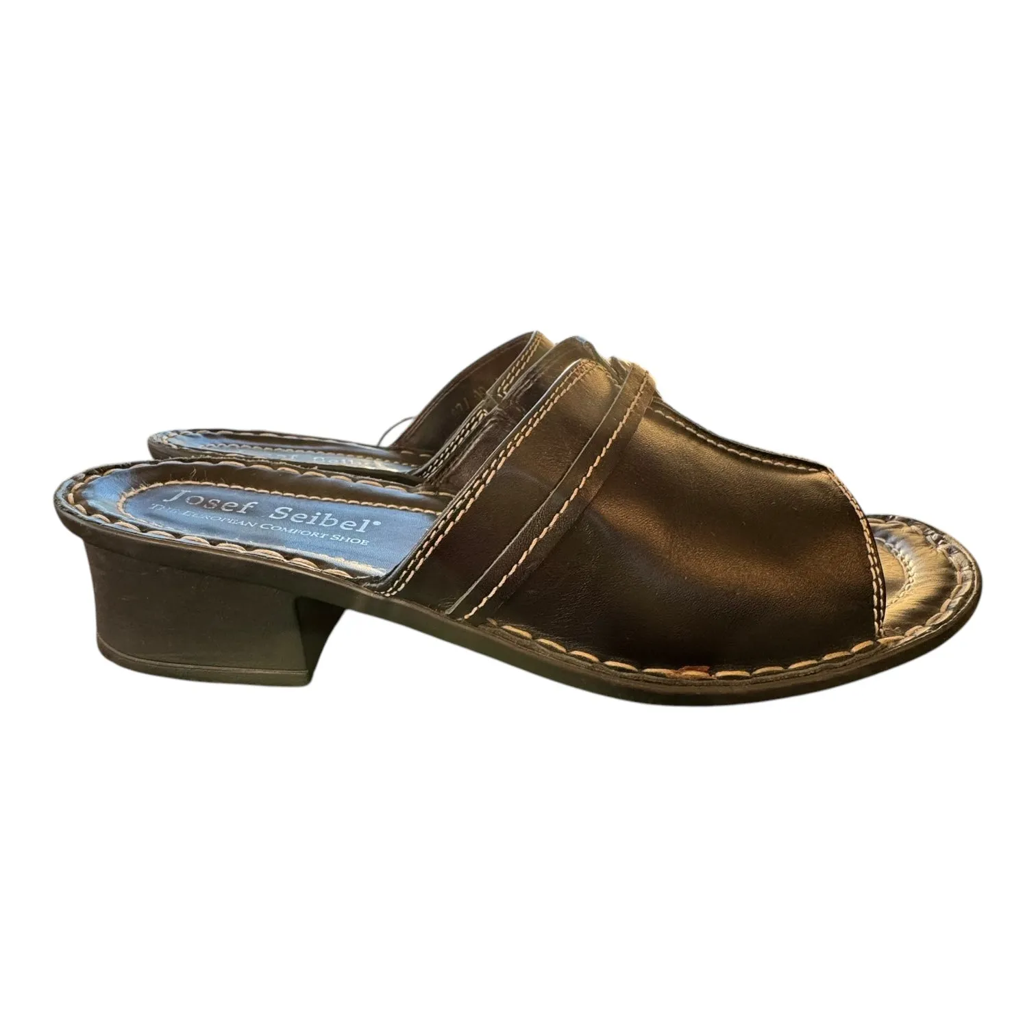 Sandals Heels Block By Josef Seibel In Black, Size:9.5