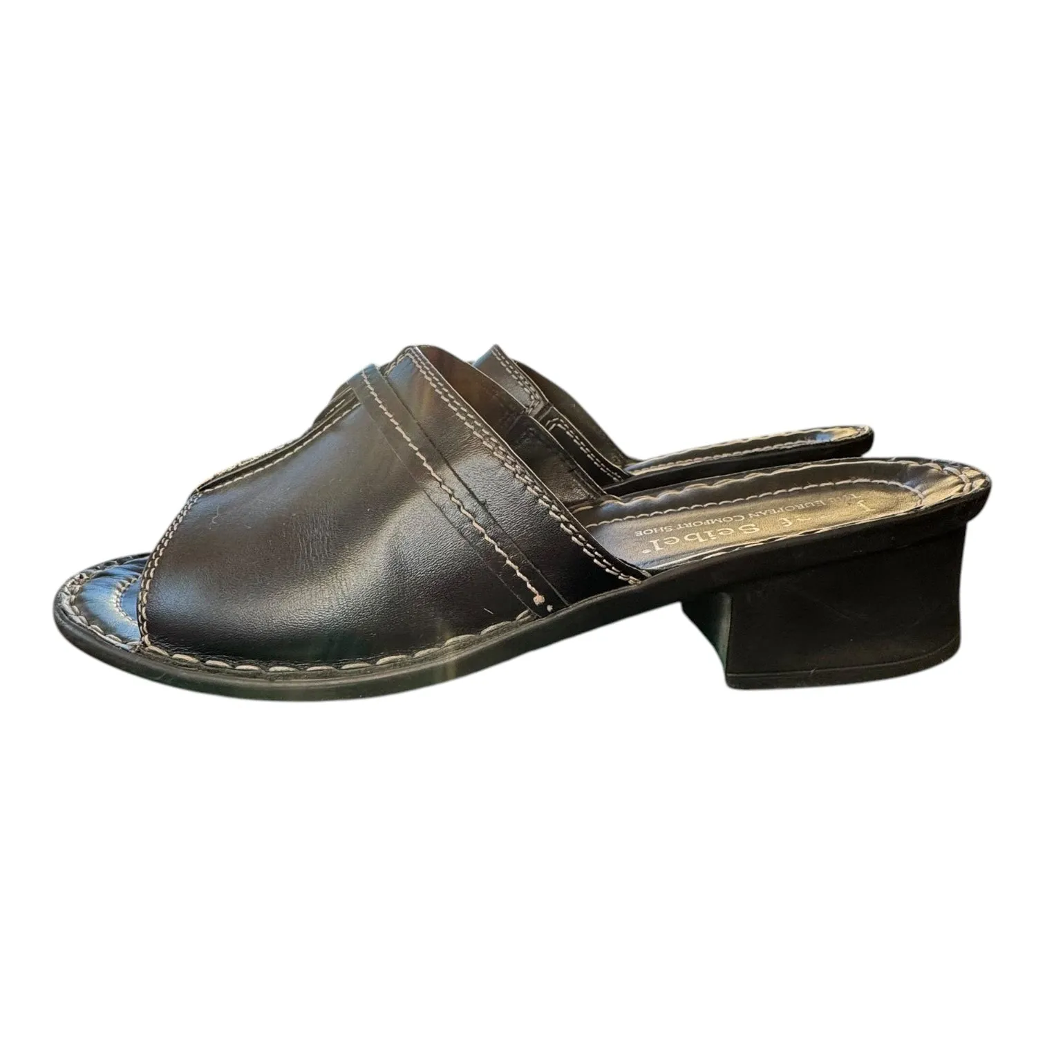 Sandals Heels Block By Josef Seibel In Black, Size:9.5
