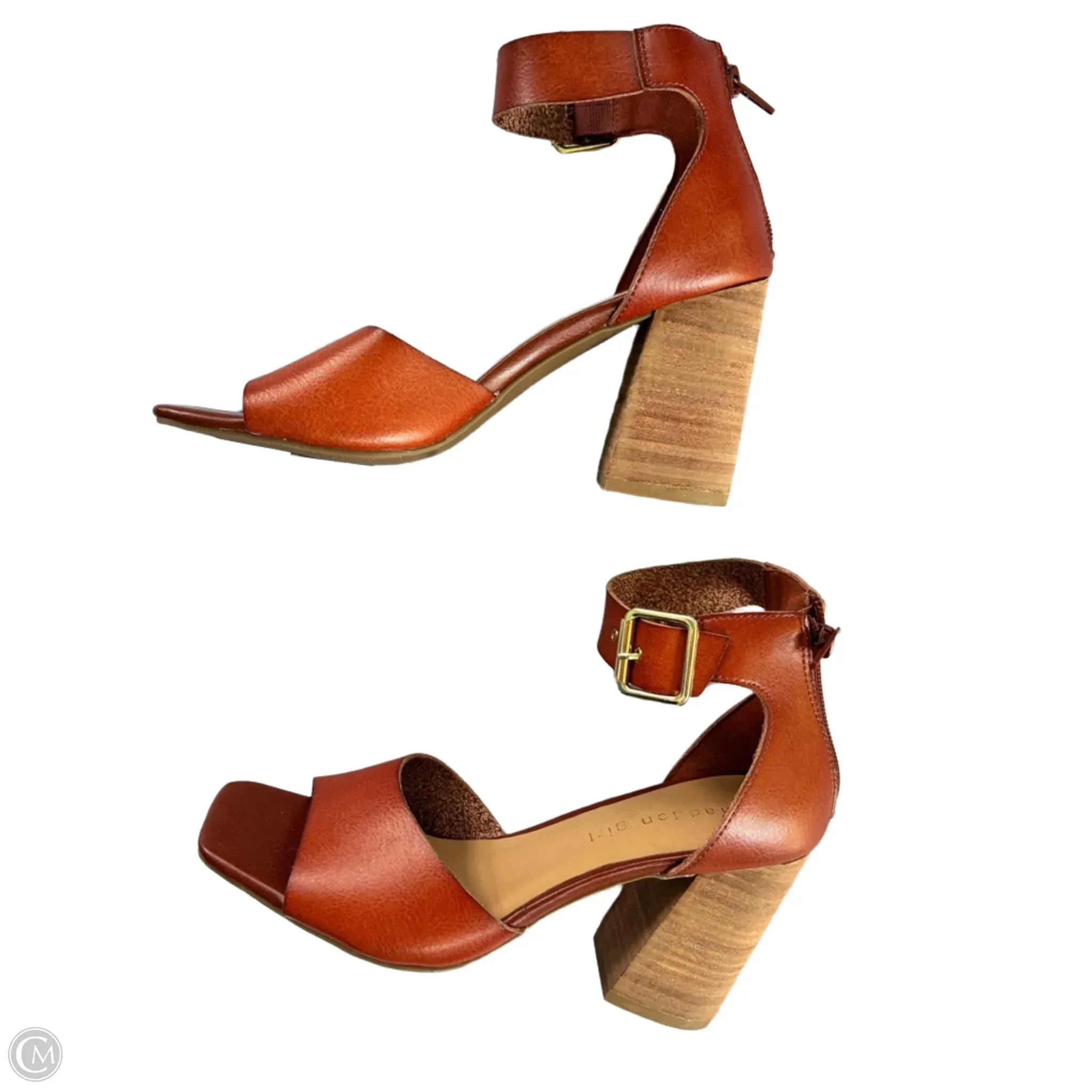 Sandals Heels Block By Madden Girl In Brown, Size: 7.5