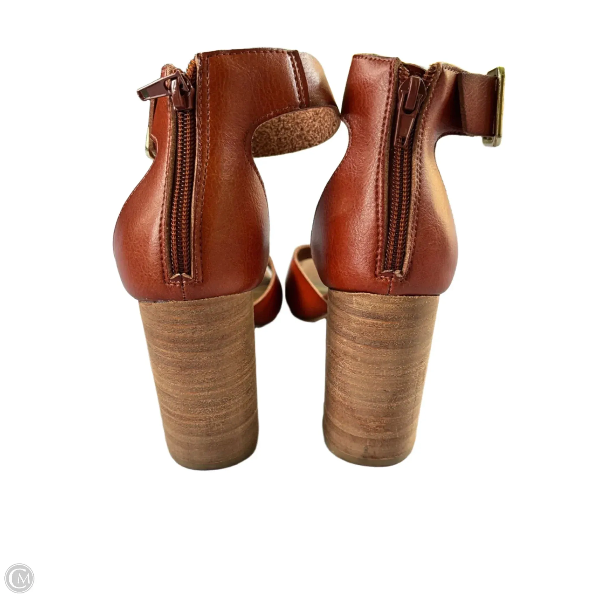 Sandals Heels Block By Madden Girl In Brown, Size: 7.5