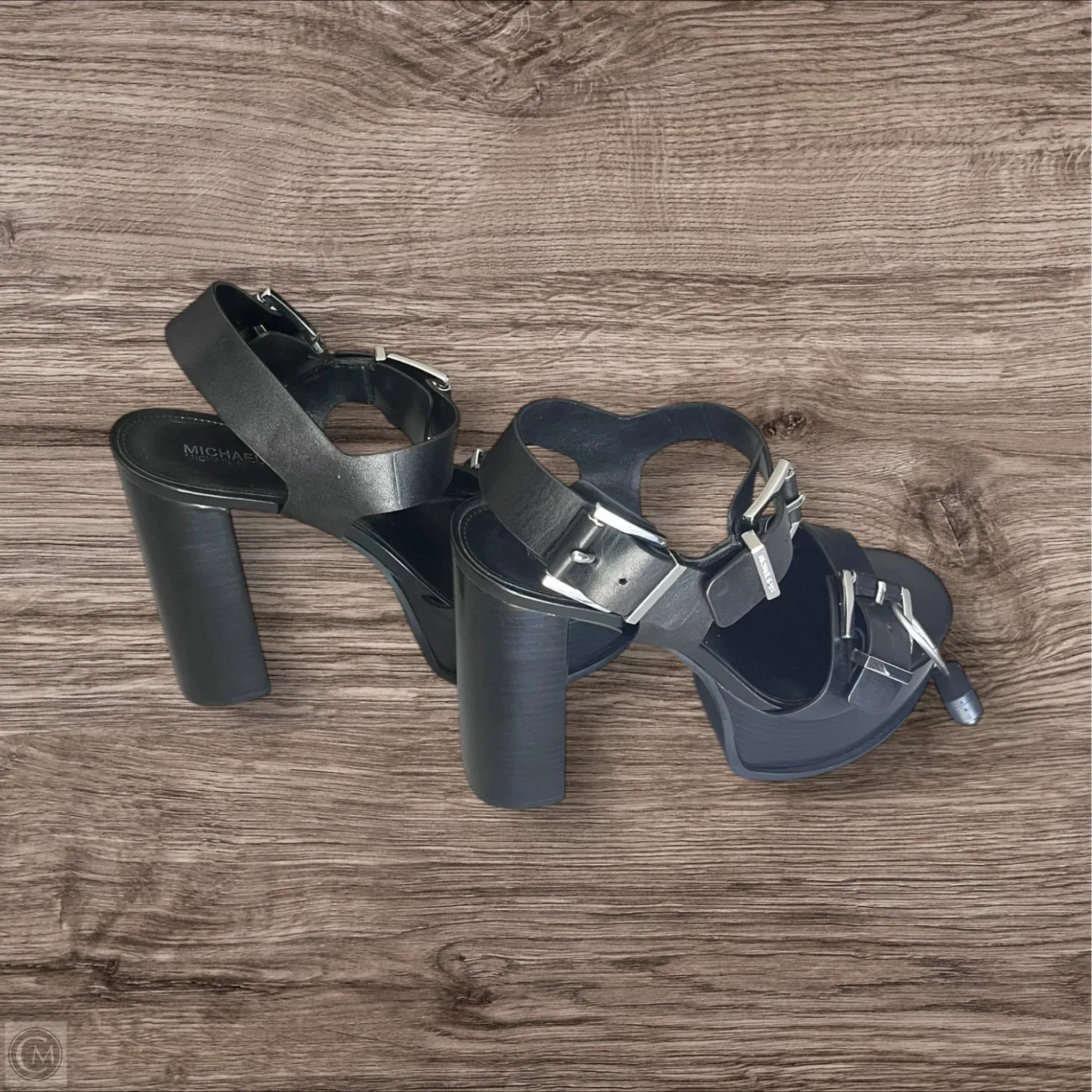 Sandals Heels Block By Michael By Michael Kors In Black, Size: 8