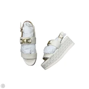 Sandals Heels Block By Michael By Michael Kors In Cream, Size: 9.5
