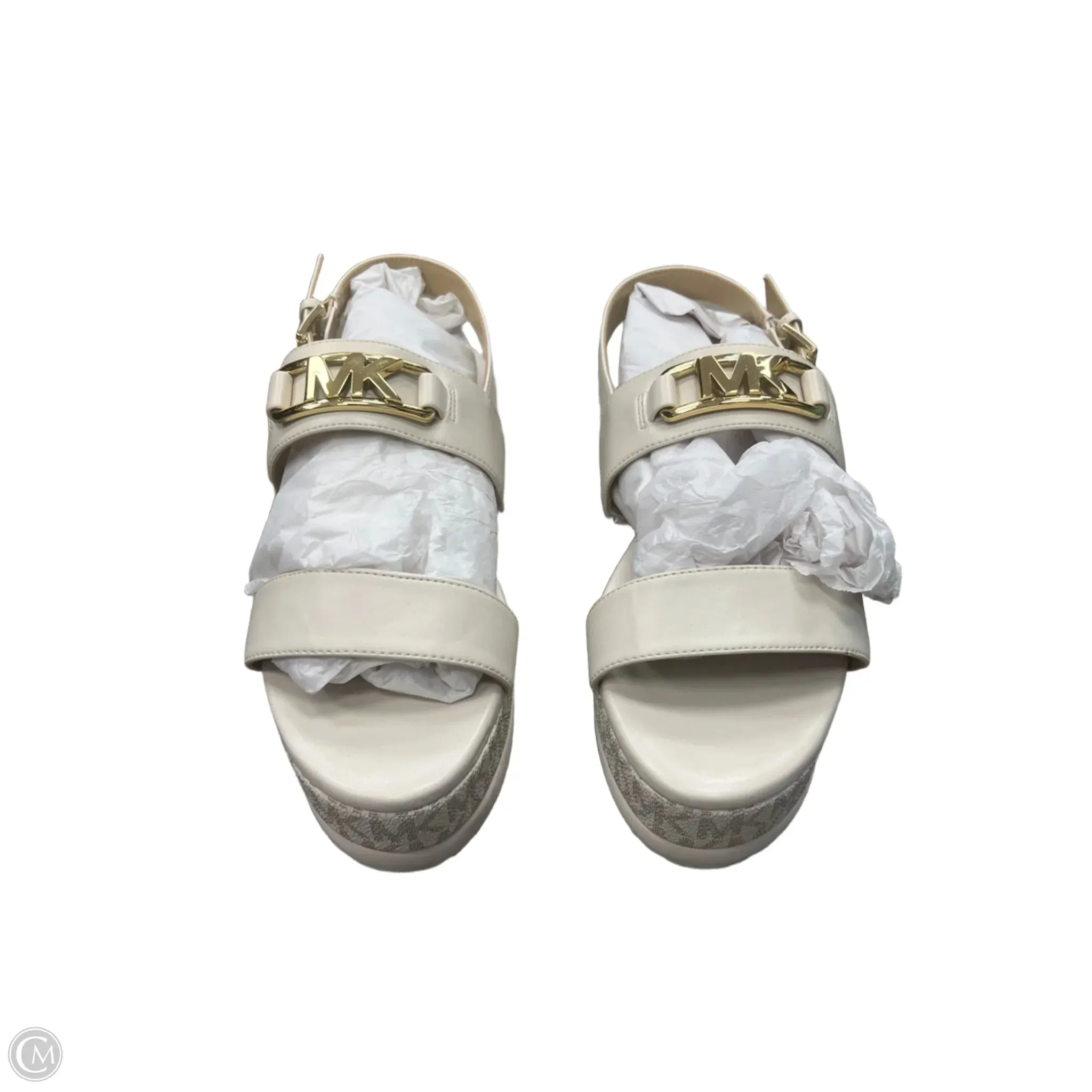 Sandals Heels Block By Michael By Michael Kors In Cream, Size: 9.5