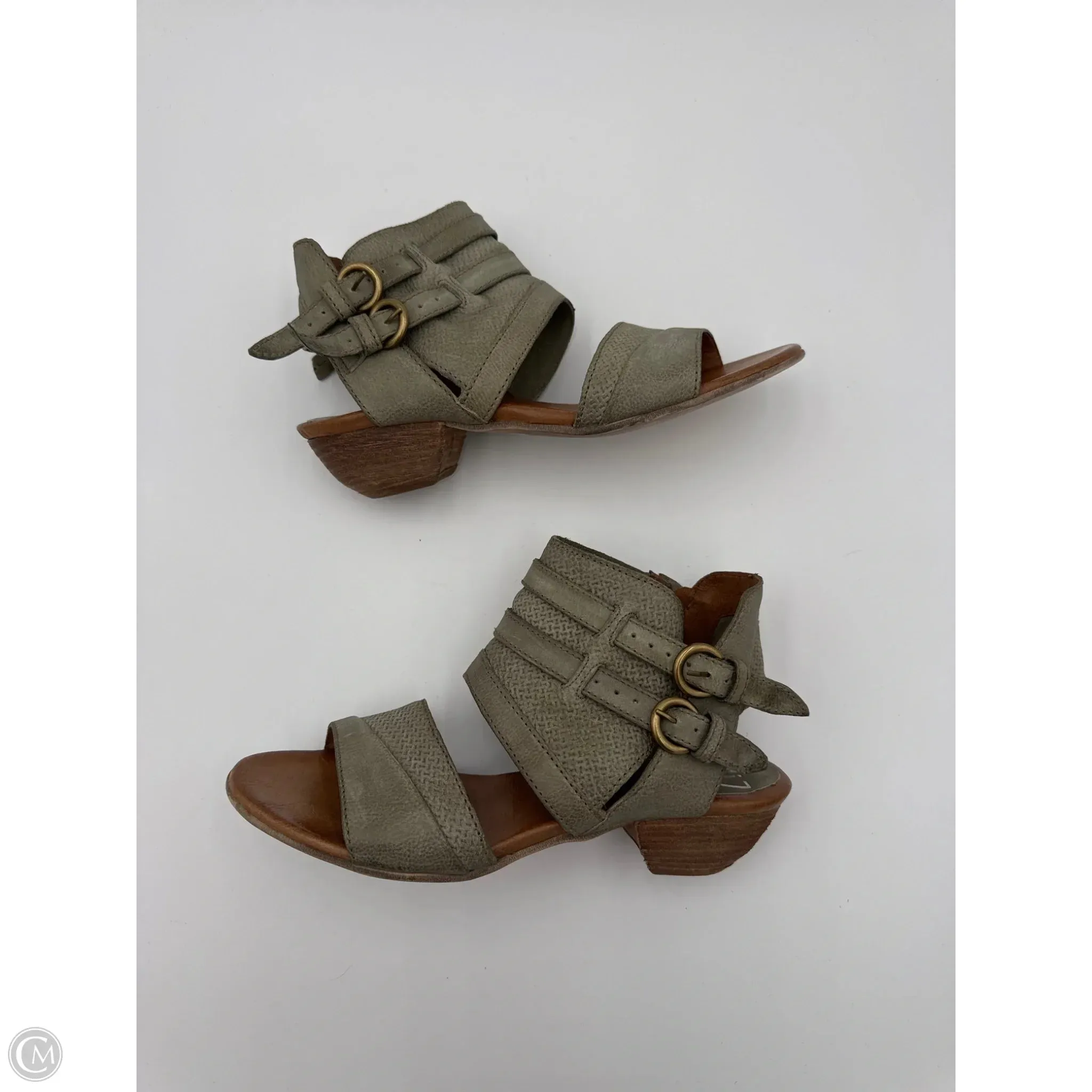 Sandals Heels Block By Miz Mooz In Green, Size: 9