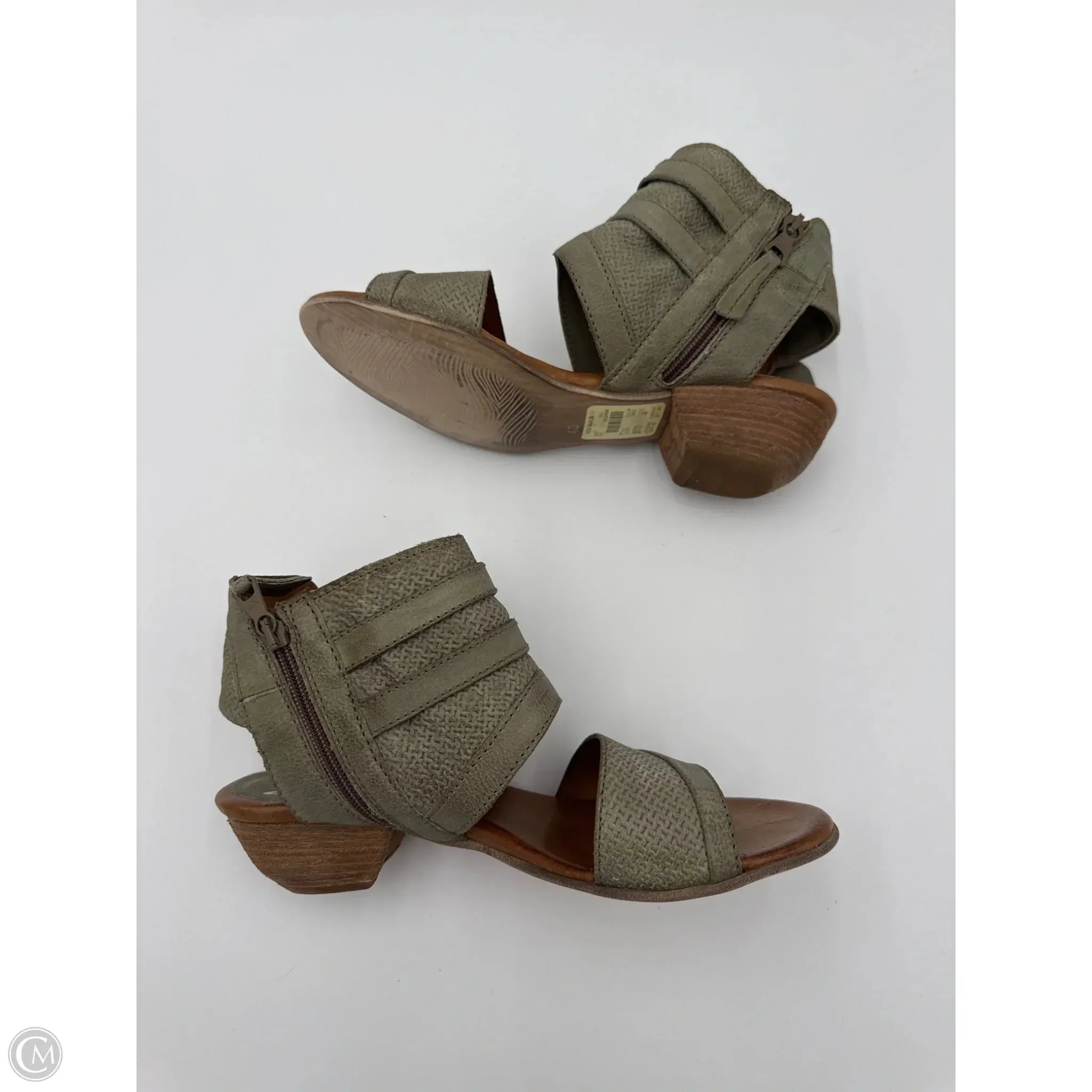 Sandals Heels Block By Miz Mooz In Green, Size: 9