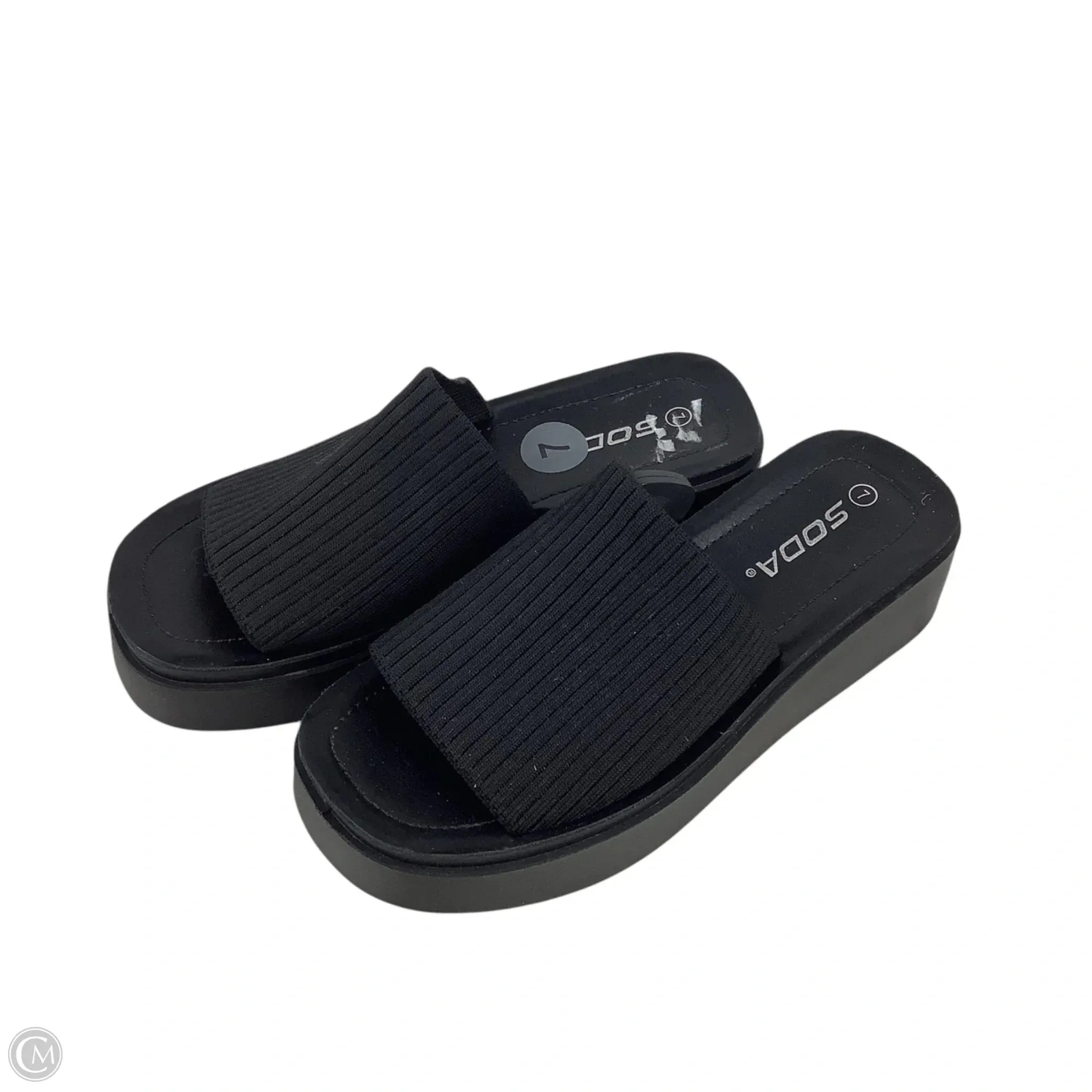 Sandals Heels Block By Soda In Black, Size: 7