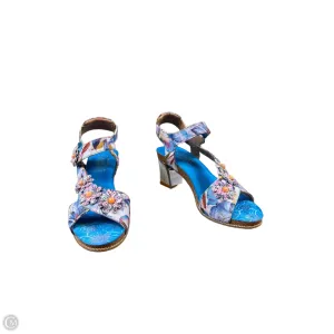 Sandals Heels Block By Spring Step In Floral Print, Size: 9