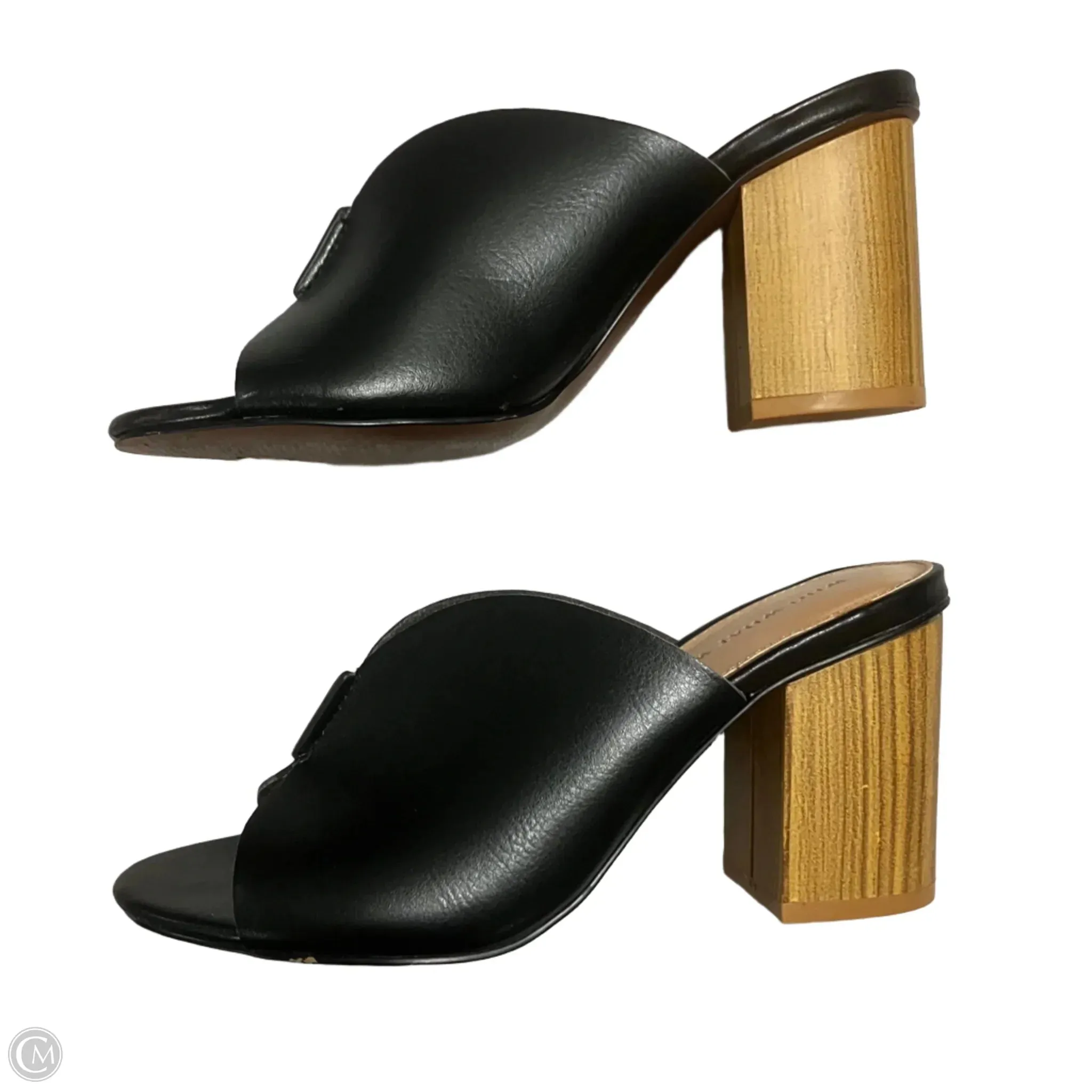 Sandals Heels Block By Who What Wear In Black, Size: 6