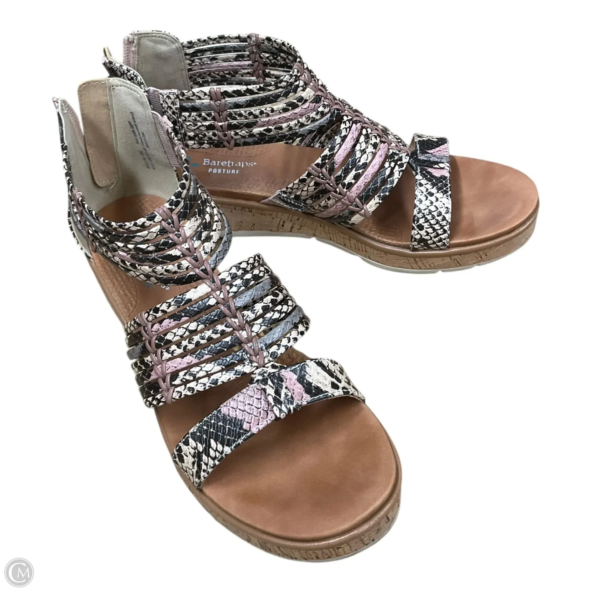Sandals Heels Platform By Bare Traps In Animal Print, Size: 8
