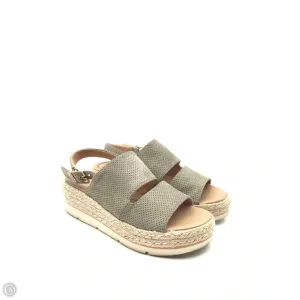 Sandals Heels Platform By Dr Scholls In Green & Tan, Size: 7
