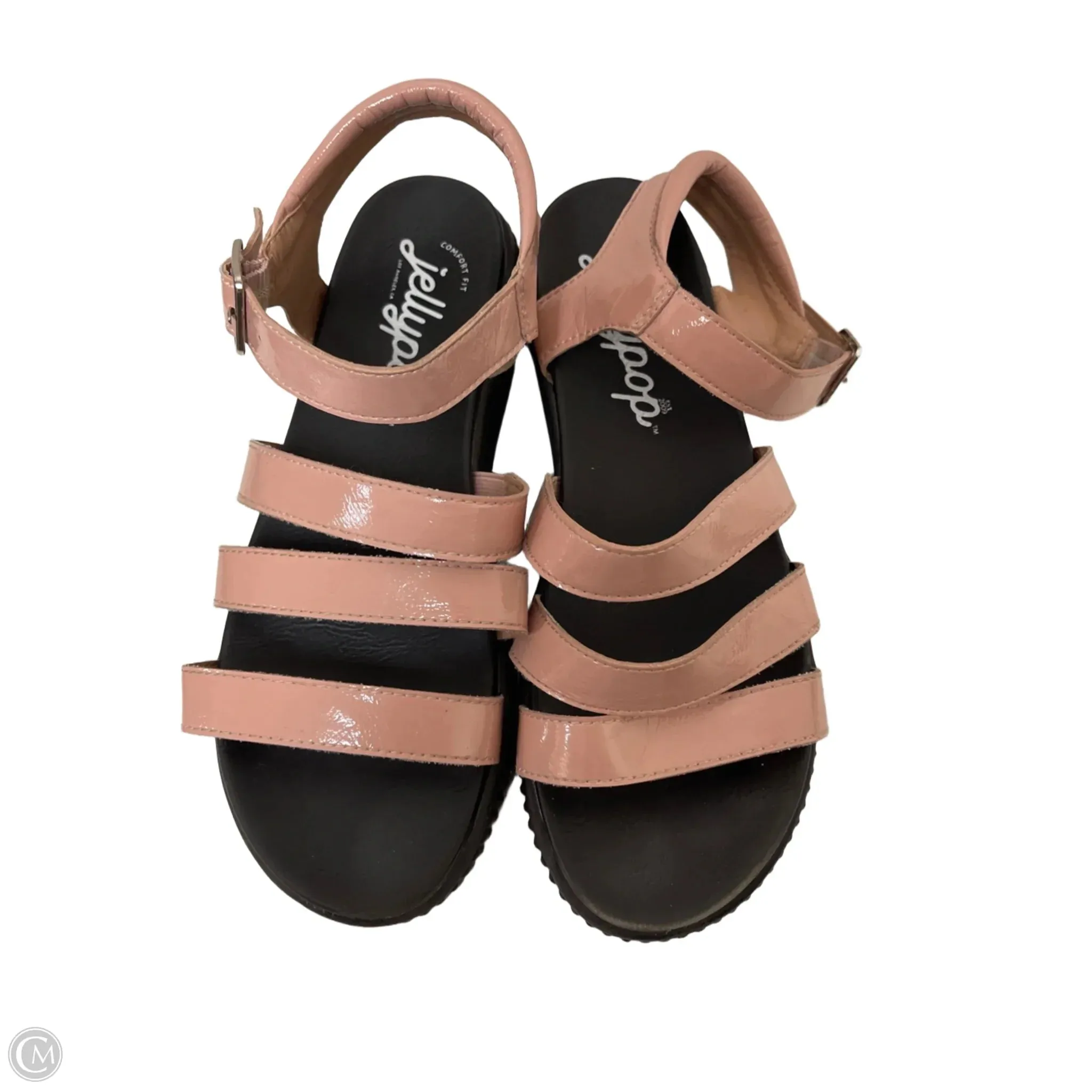Sandals Heels Platform By Jelly Pop In Black & Pink, Size: 8.5