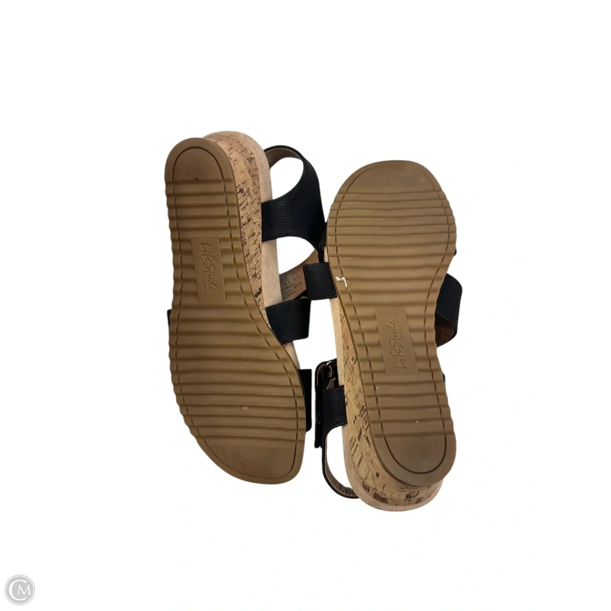 Sandals Heels Platform By Life Stride In Black, Size: 6.5