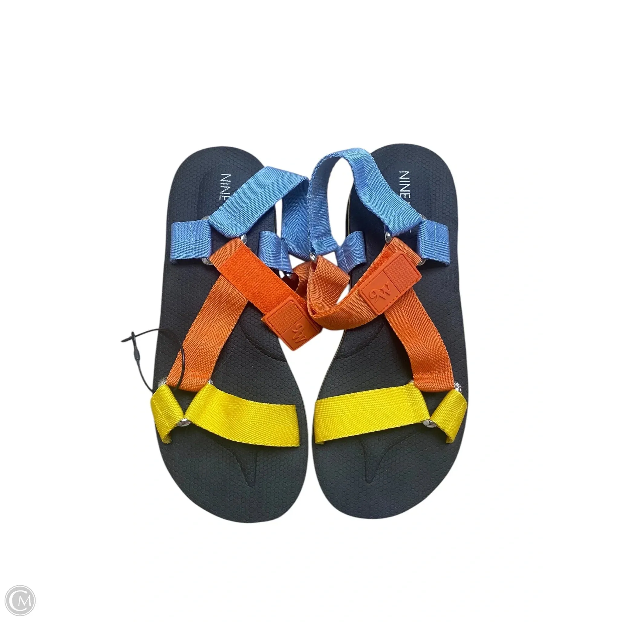 Sandals Heels Platform By Nine West In Multi-colored, Size: 8
