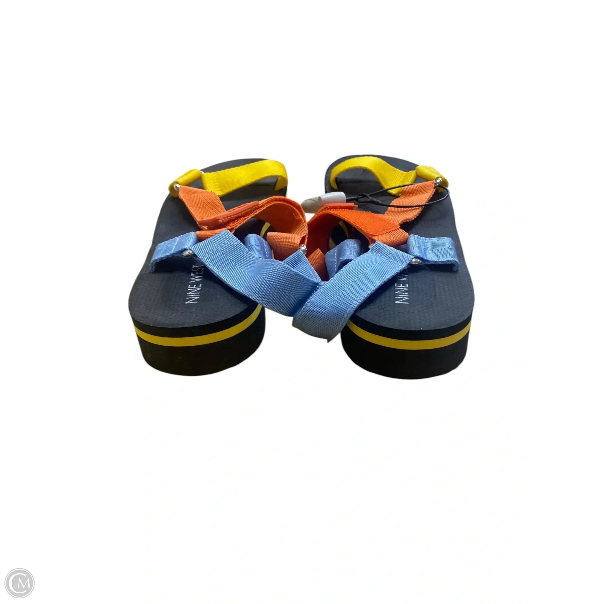 Sandals Heels Platform By Nine West In Multi-colored, Size: 8